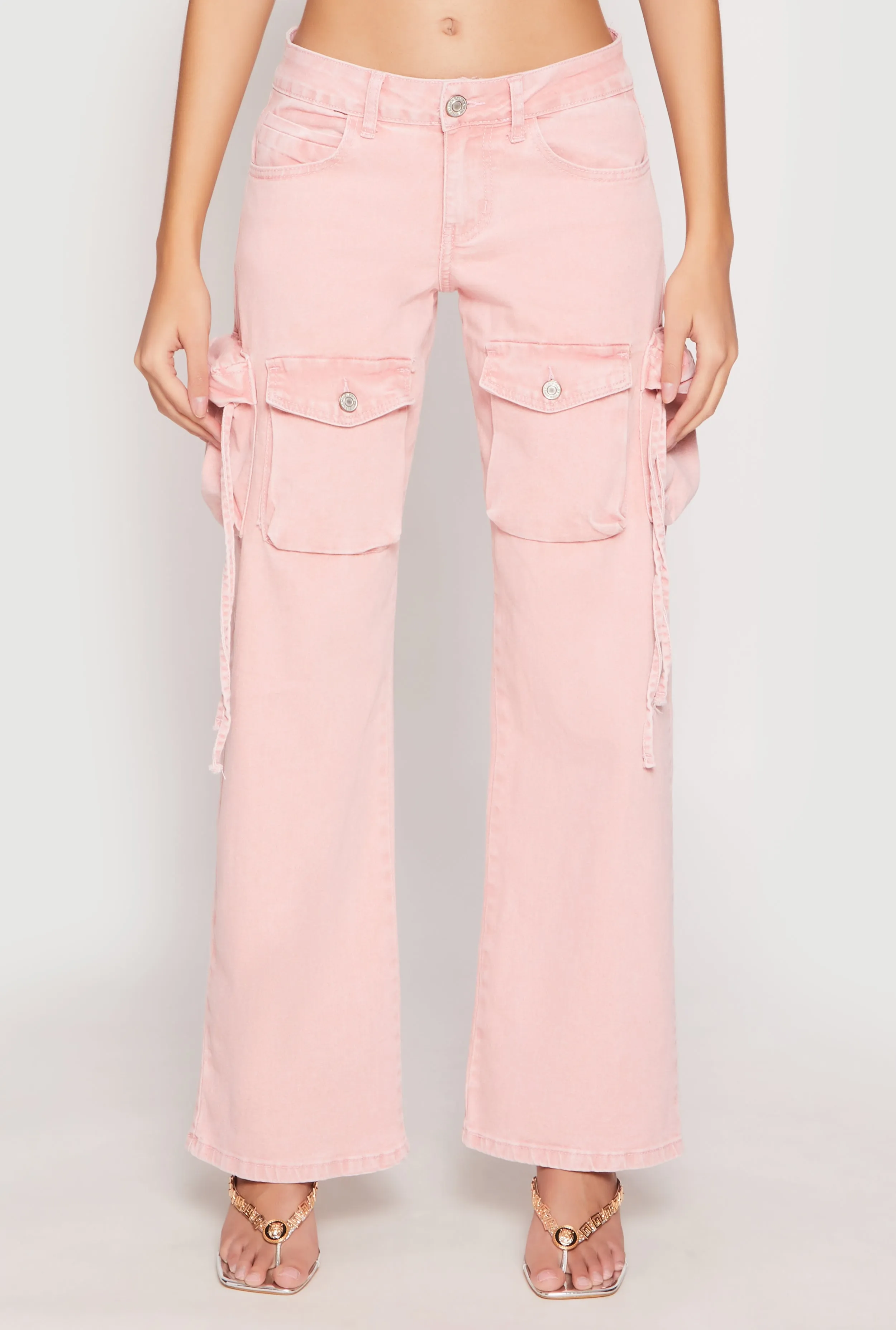 VIP Acid Wash Cargo Pocket Jeans Urban appeal