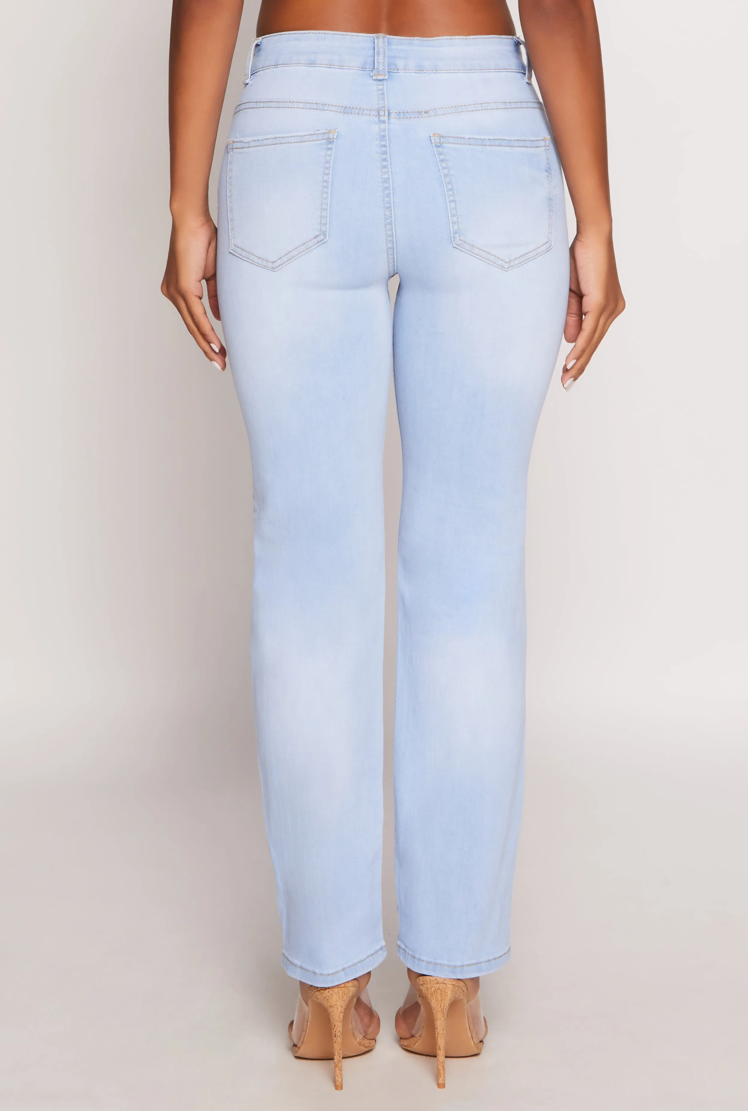 WAX Frayed Detail Straight Leg Jeans Go To Outfit Everyday Loose Music Event