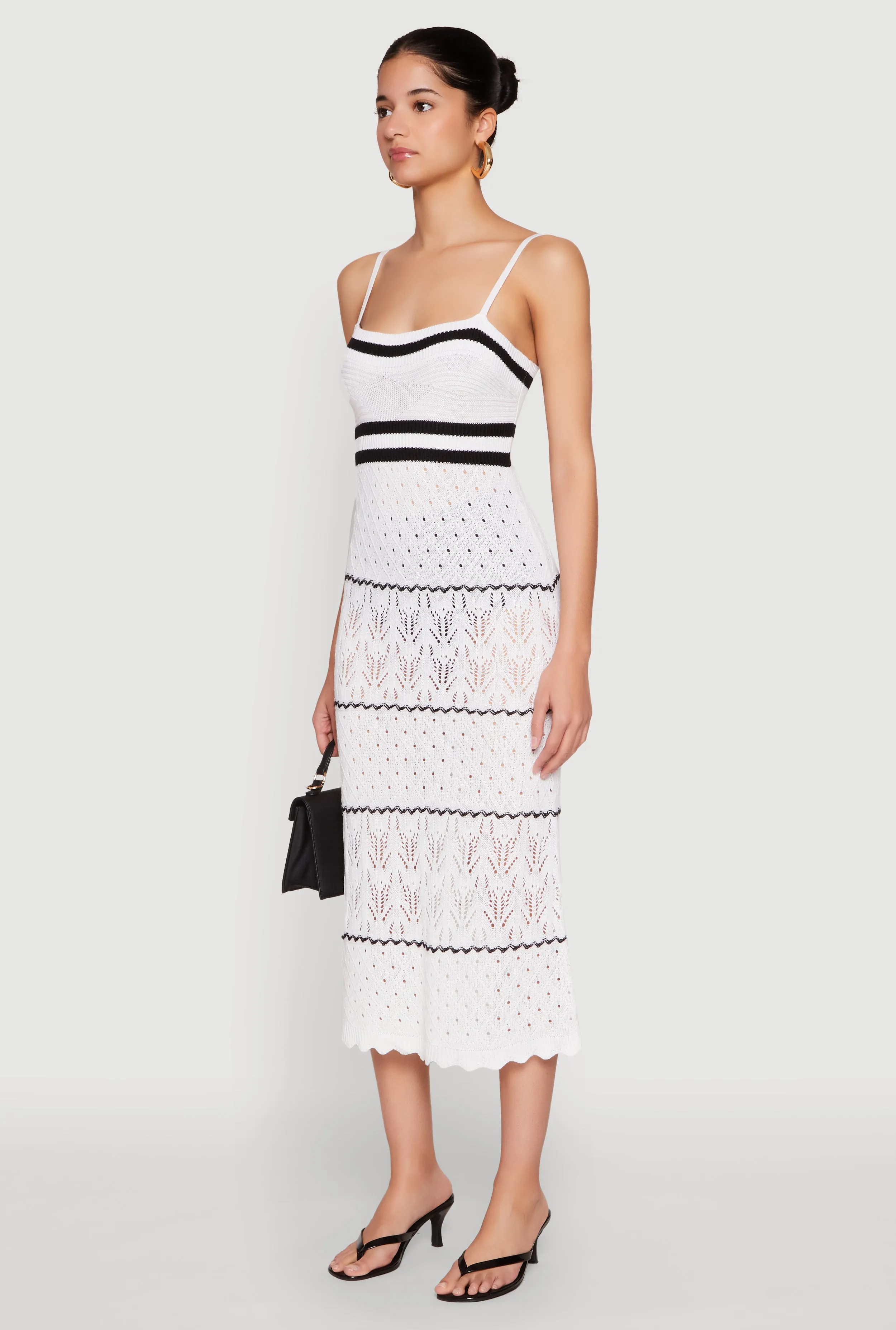 Almost Famous Contrast Trim Midi Dress Stone Path Work Smart