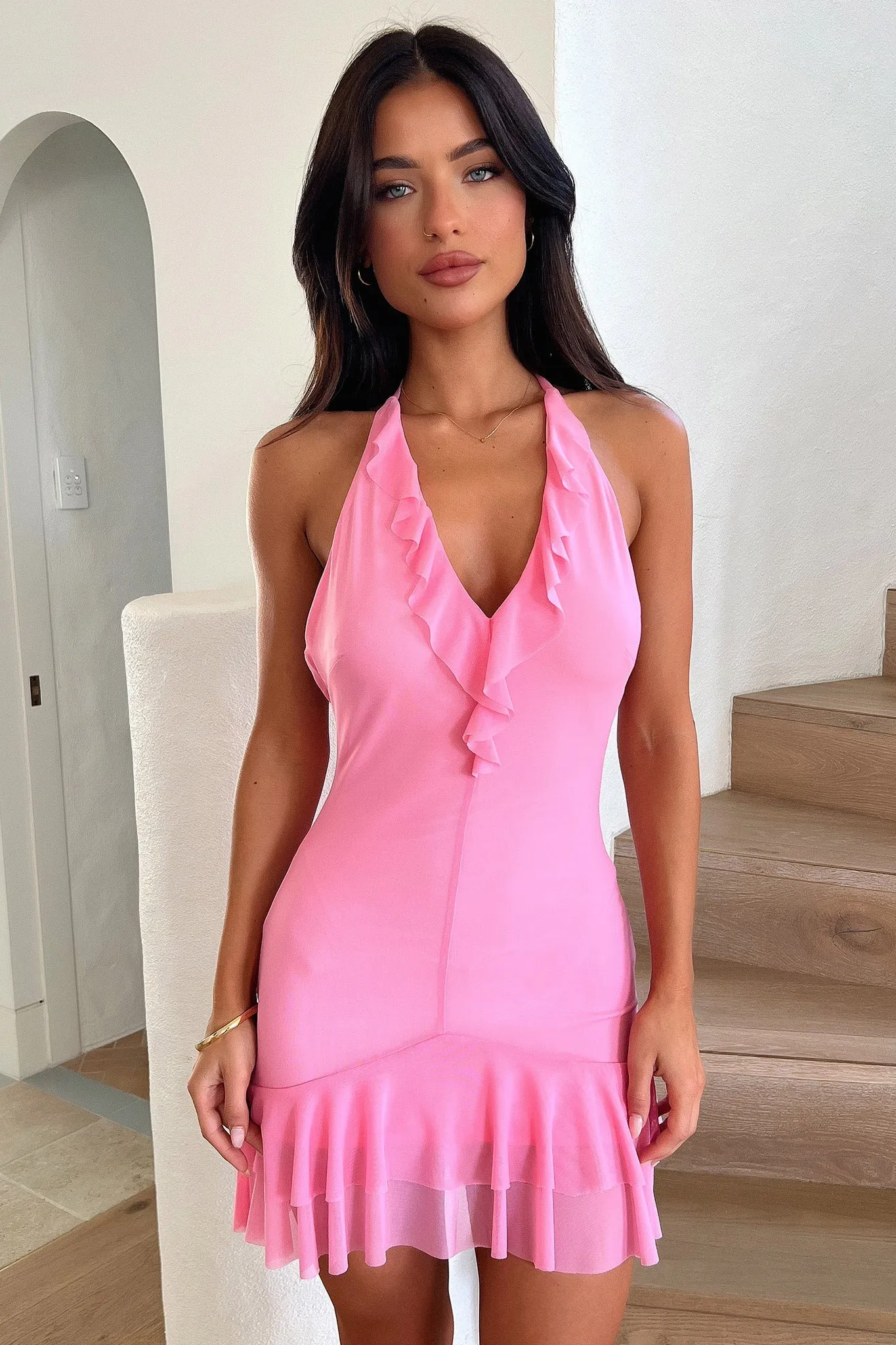 Laria Dress - Pink Simple Vibe Flirty casual wear