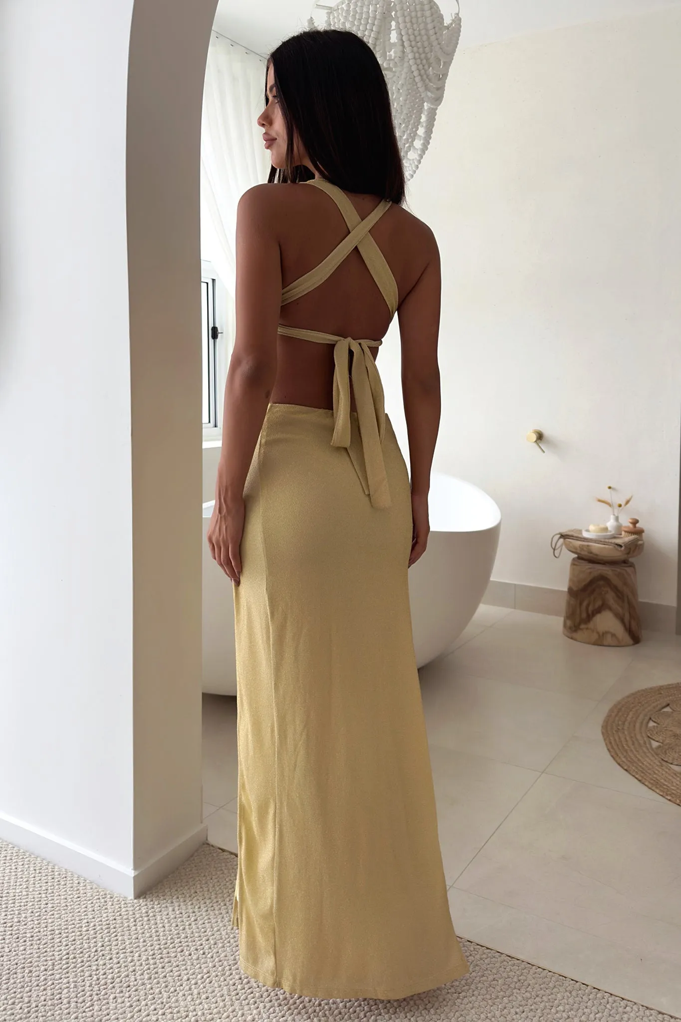 Bold Hue True Maxi Dress - Gold