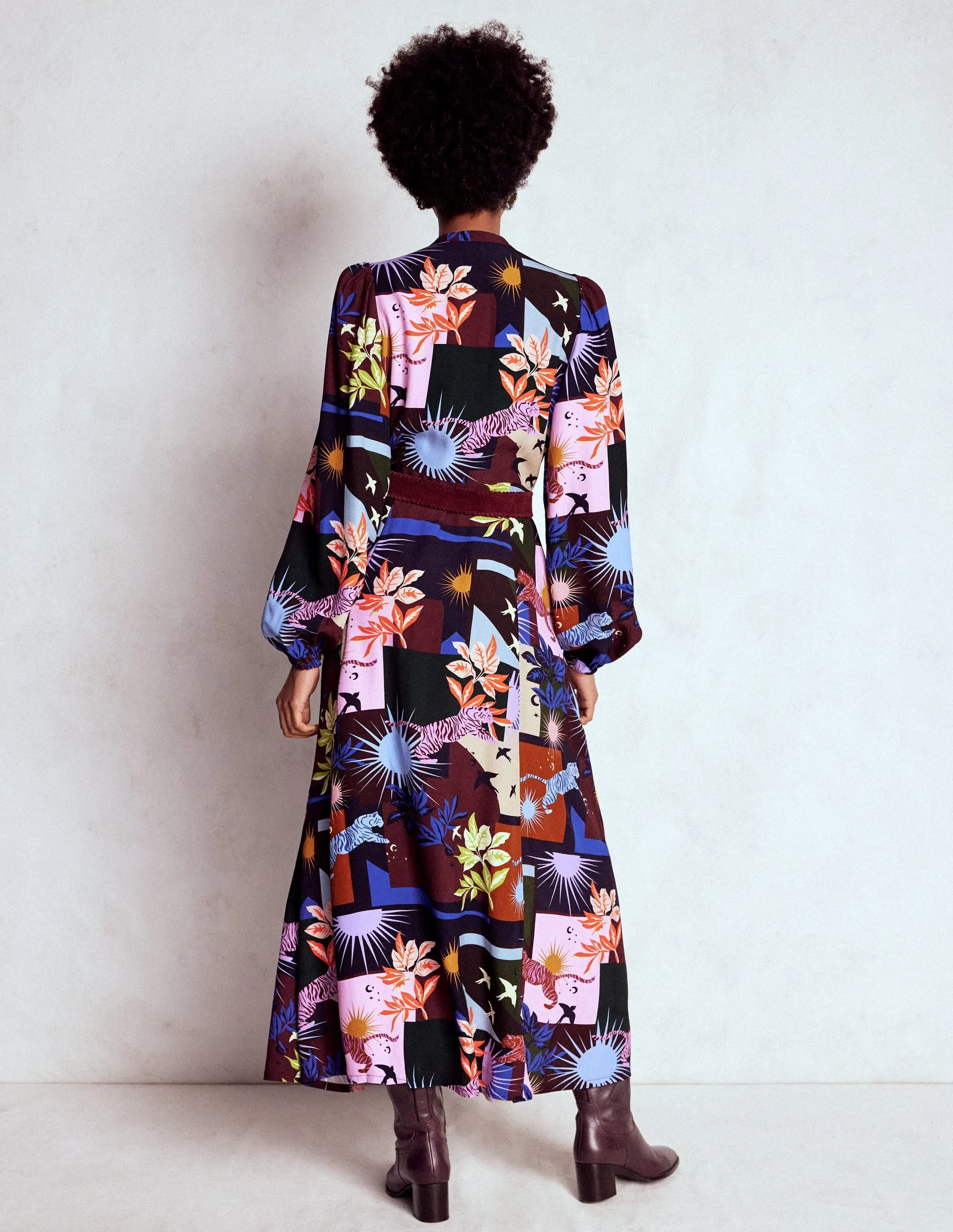 Mae Occasion Maxi Shirt Dress-Multi, Cosmic Savanna Fur Glow
