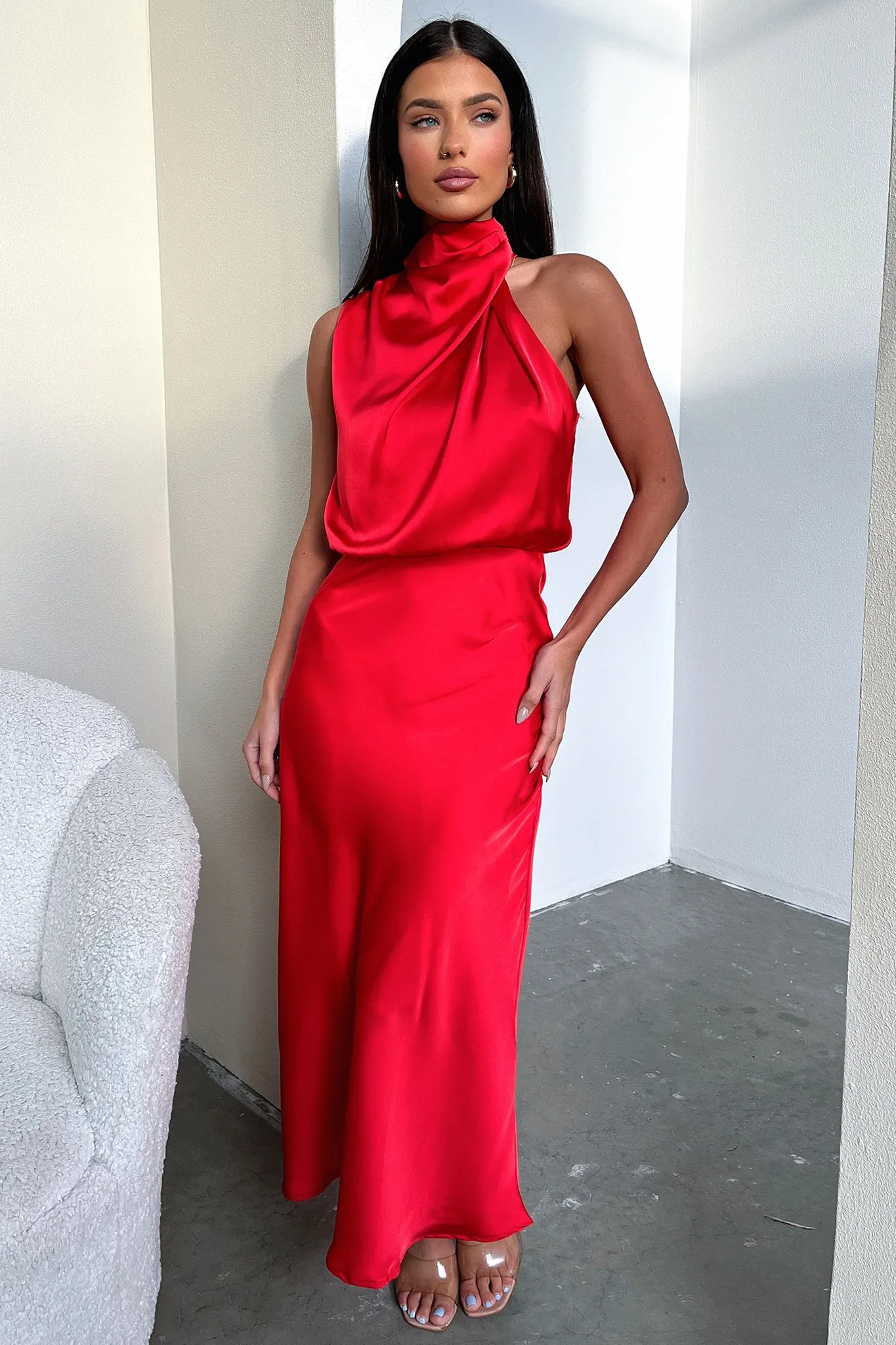 Tassel Glow Santorini Maxi Dress - Red