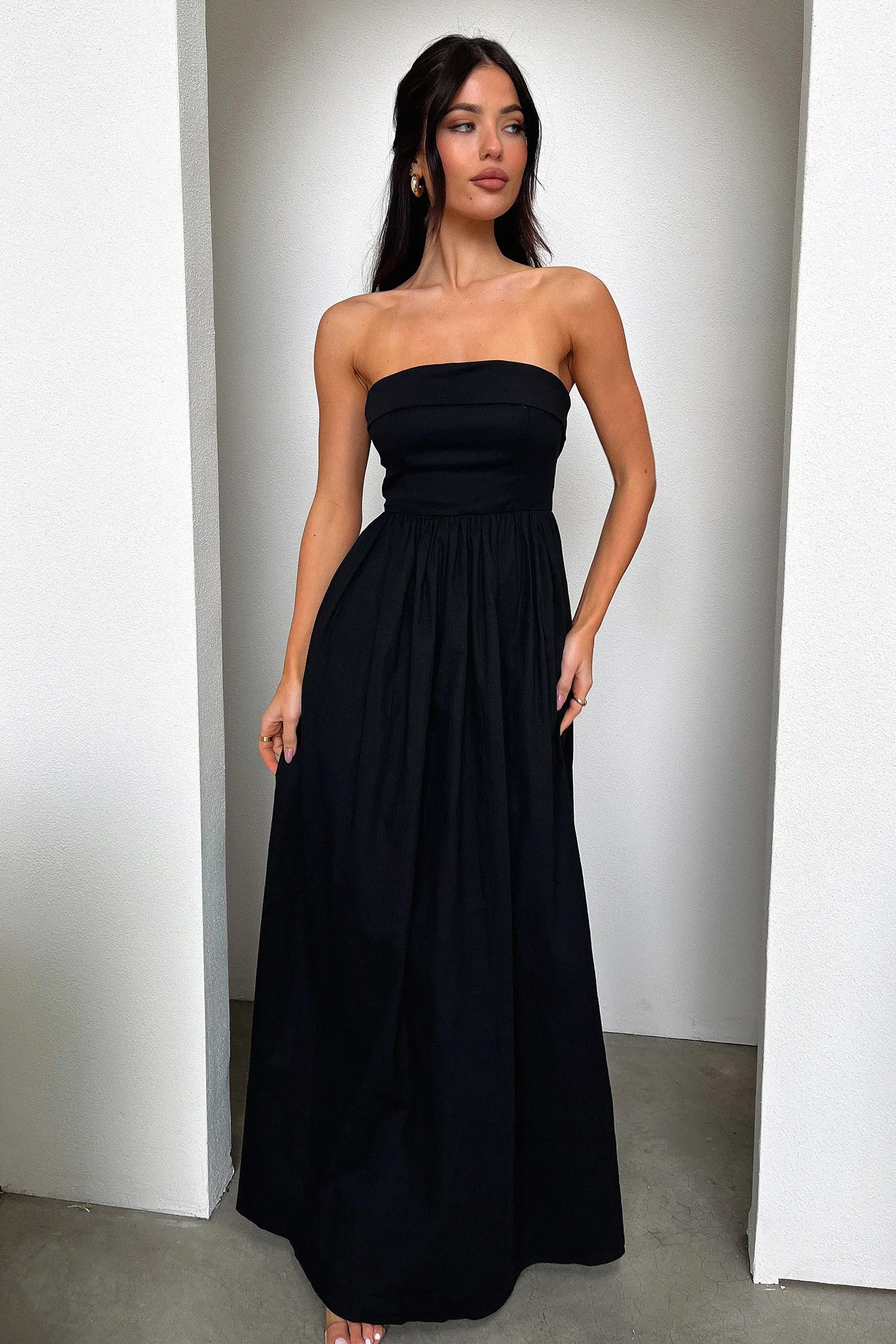 Cornell Maxi Dress - Black Voile Light