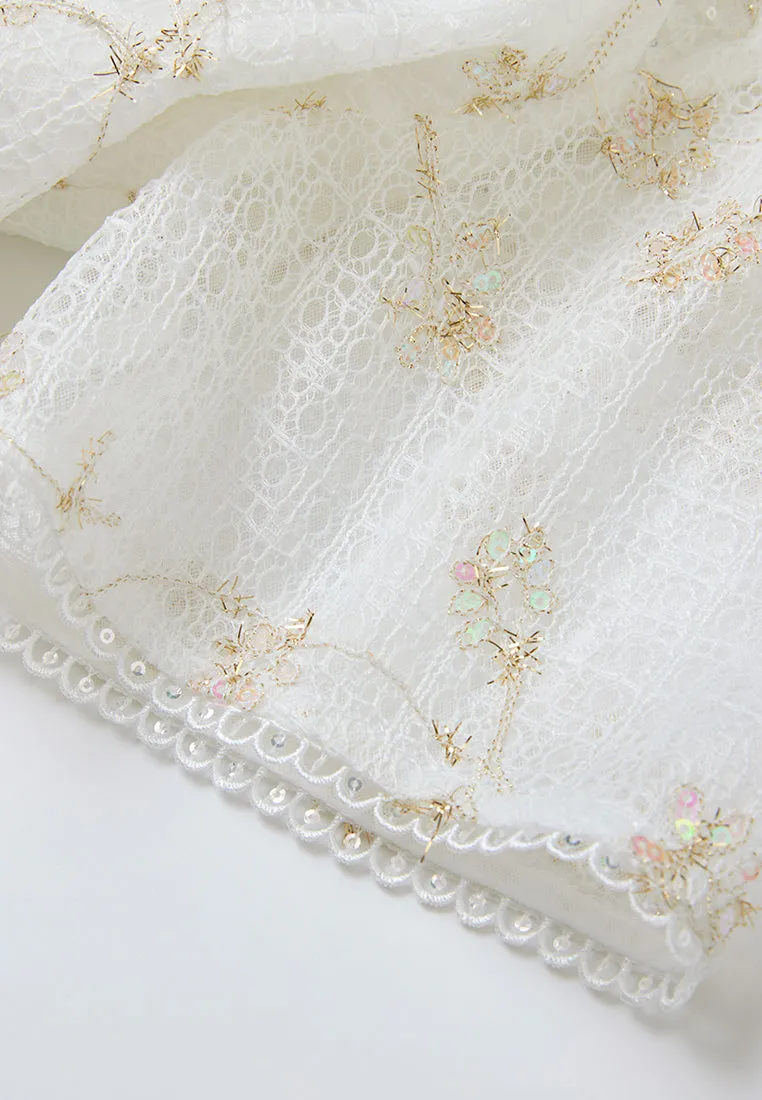 AntiPilling Fabric TearResistant Fabric Lace-trim Lurex-detail Mesh-lace Dress