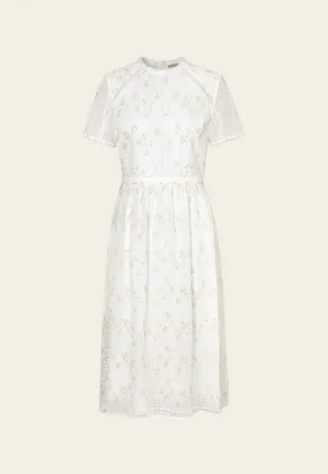 Lace-trim Lurex-detail Mesh-lace Dress FourWayStretchClothing CompactPackableDesign