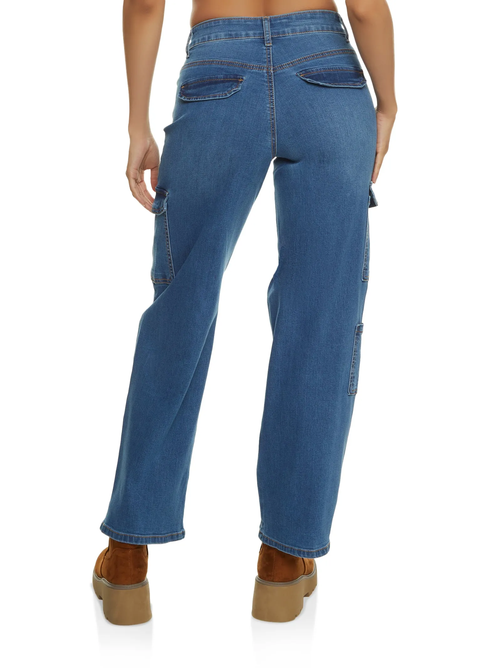 Outfit Formula WAX Wide Leg Flap Pocket Cargo Jeans