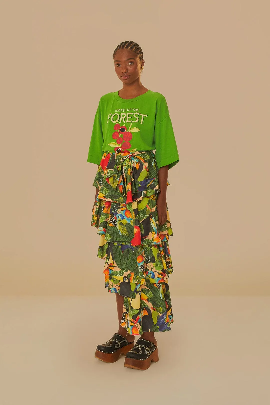 Green The Eye Of The Forest Organic Cotton T-Shirt Art Core