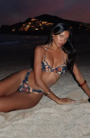 Mermaid Mood Bikini Top Autumn Leaves HighElasticity
