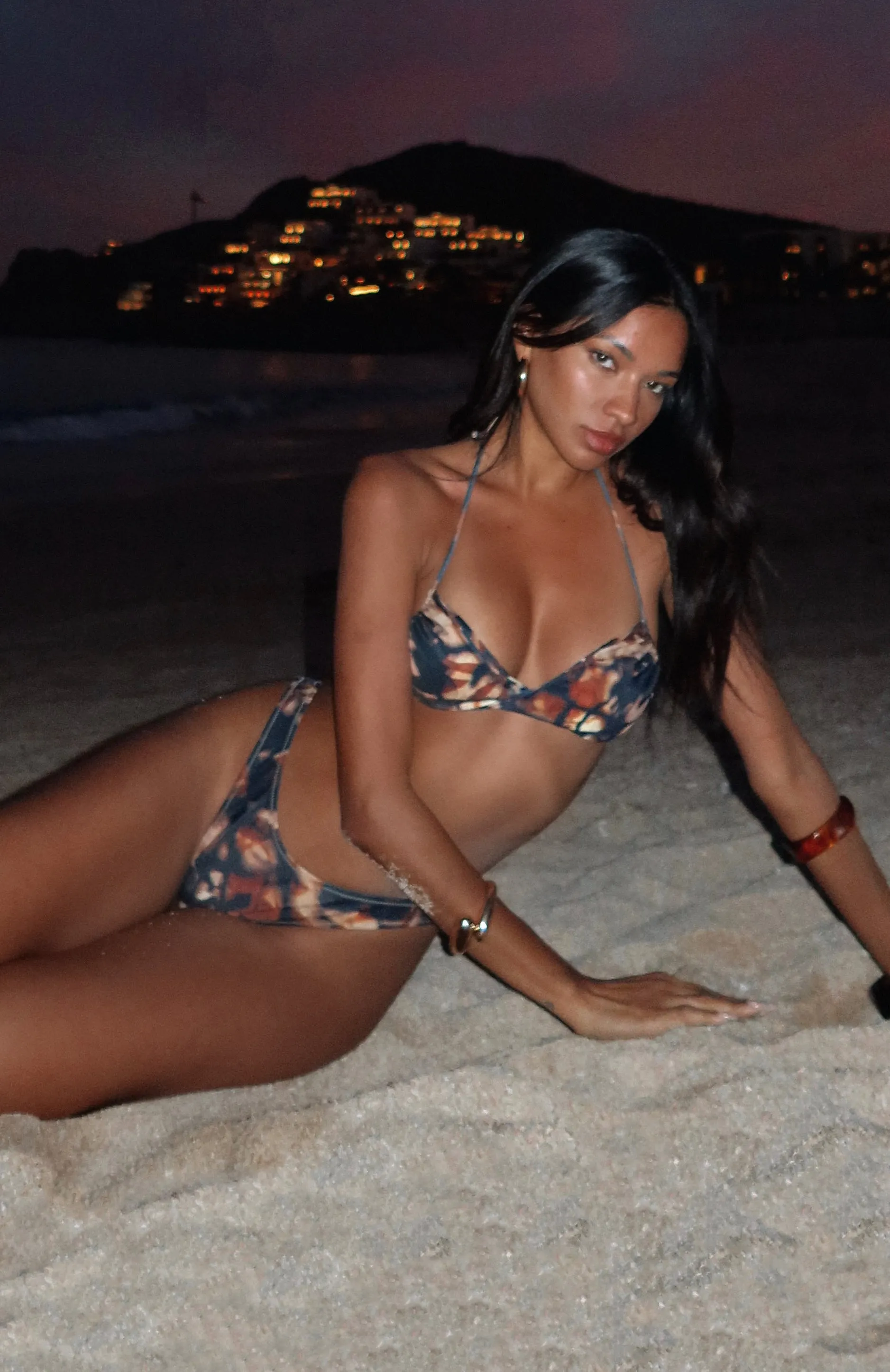 Mermaid Mood Bikini Top Autumn Leaves HighElasticity