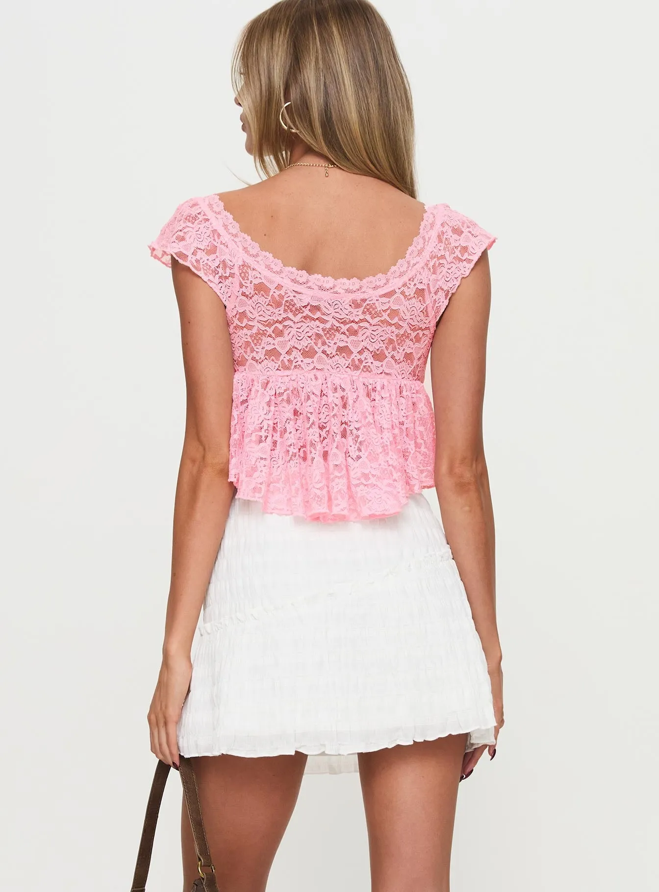 Out Of Sight Mini Skirt White Multi Purpose Fabric