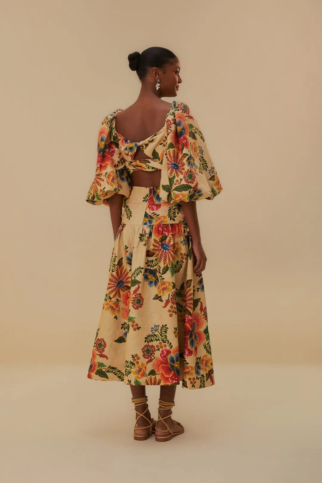 Glossy Texture Style Moment Sand Delicate Garden Euroflax? Midi Skirt