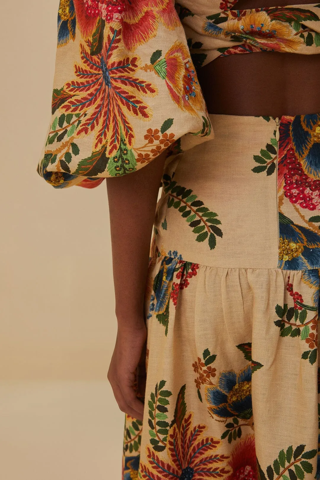 Sand Delicate Garden Euroflax? Midi Skirt All Day Gentle Vibe