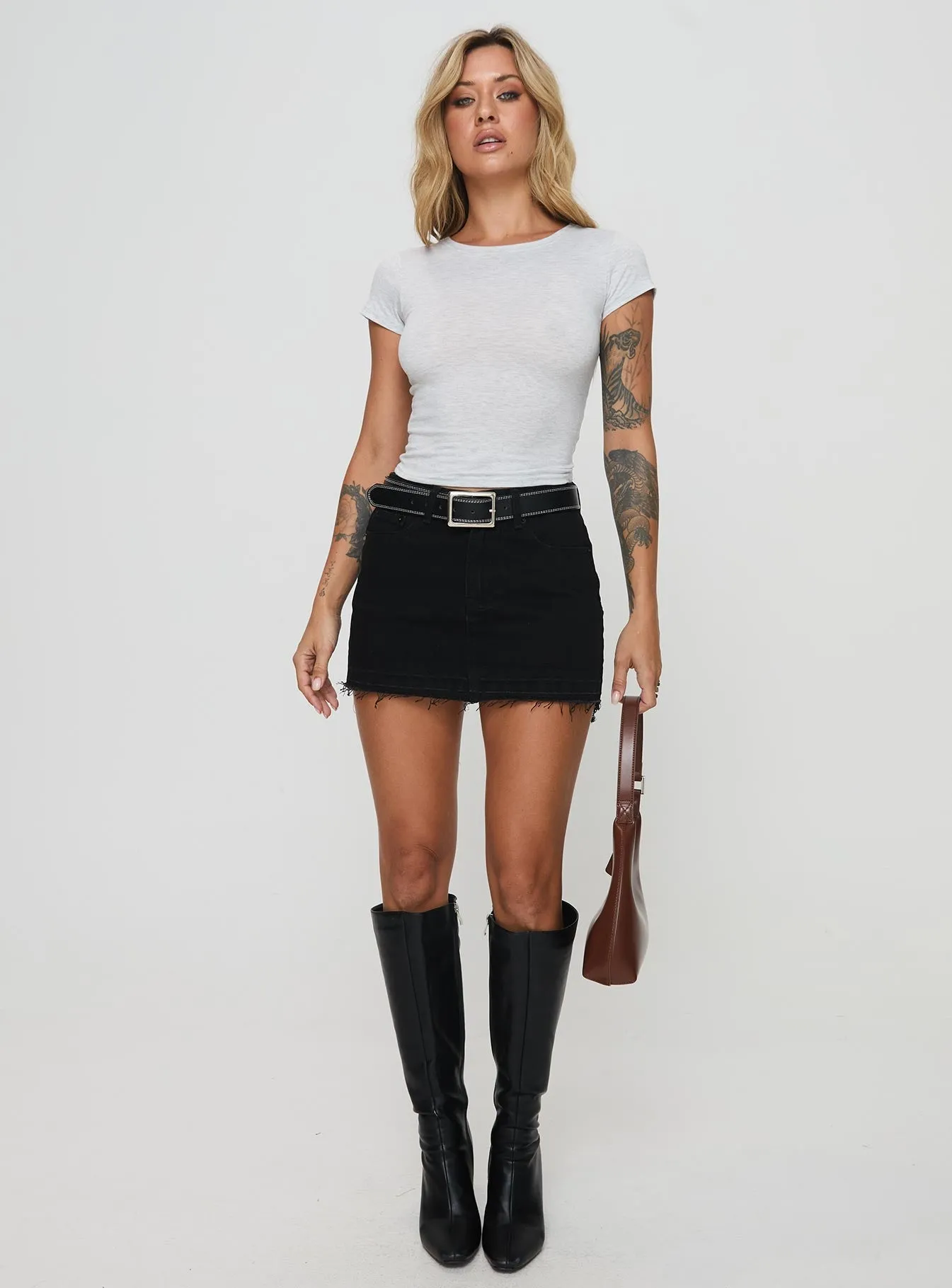 Crafted Detail Thermal Regulating Aster Mini Skirt Black
