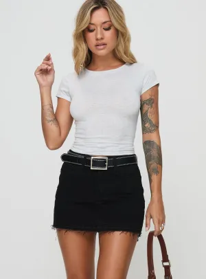 Aster Mini Skirt Black Organic Cotton