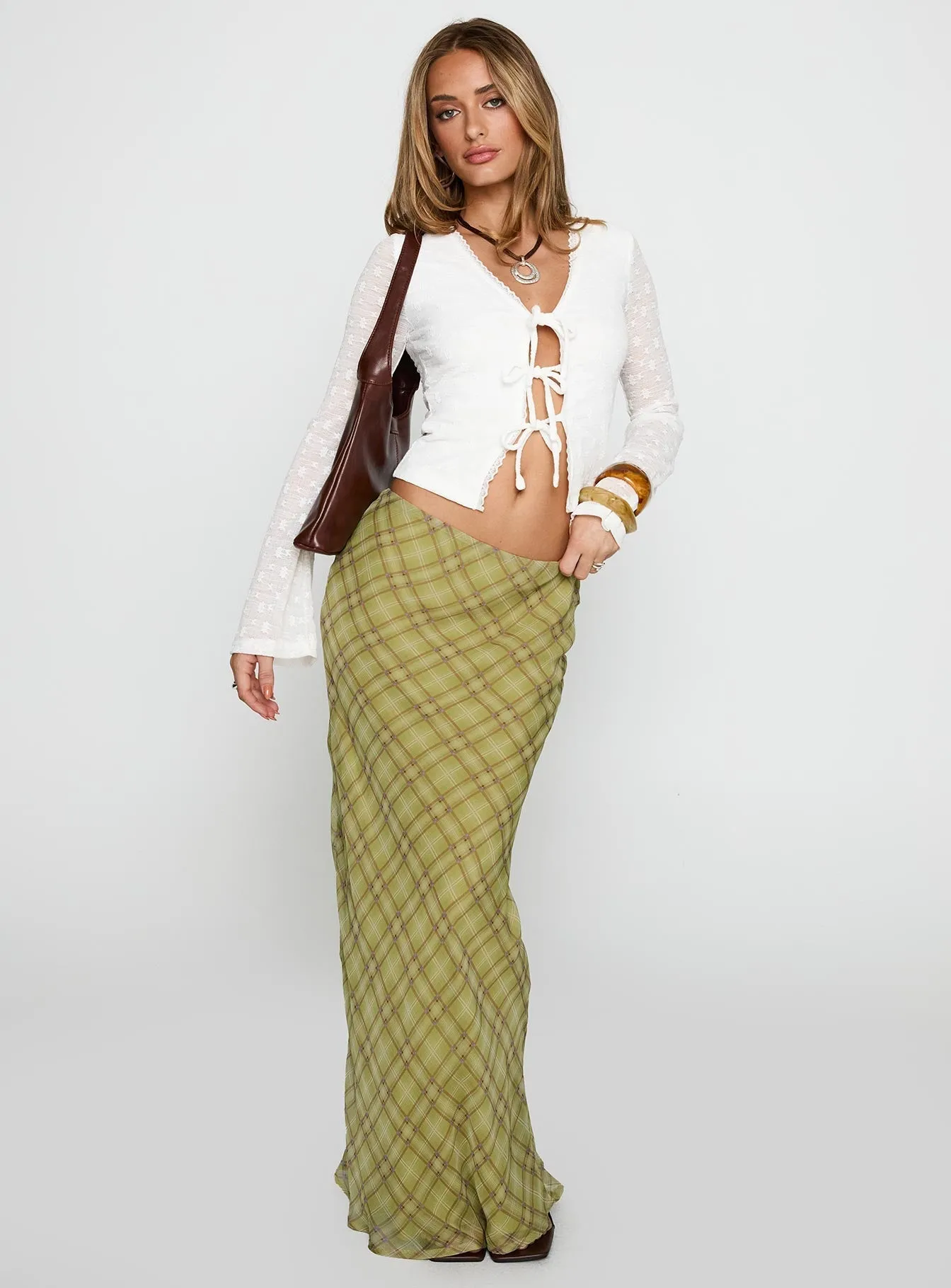 Emelyn Maxi Skirt Green Easy Care