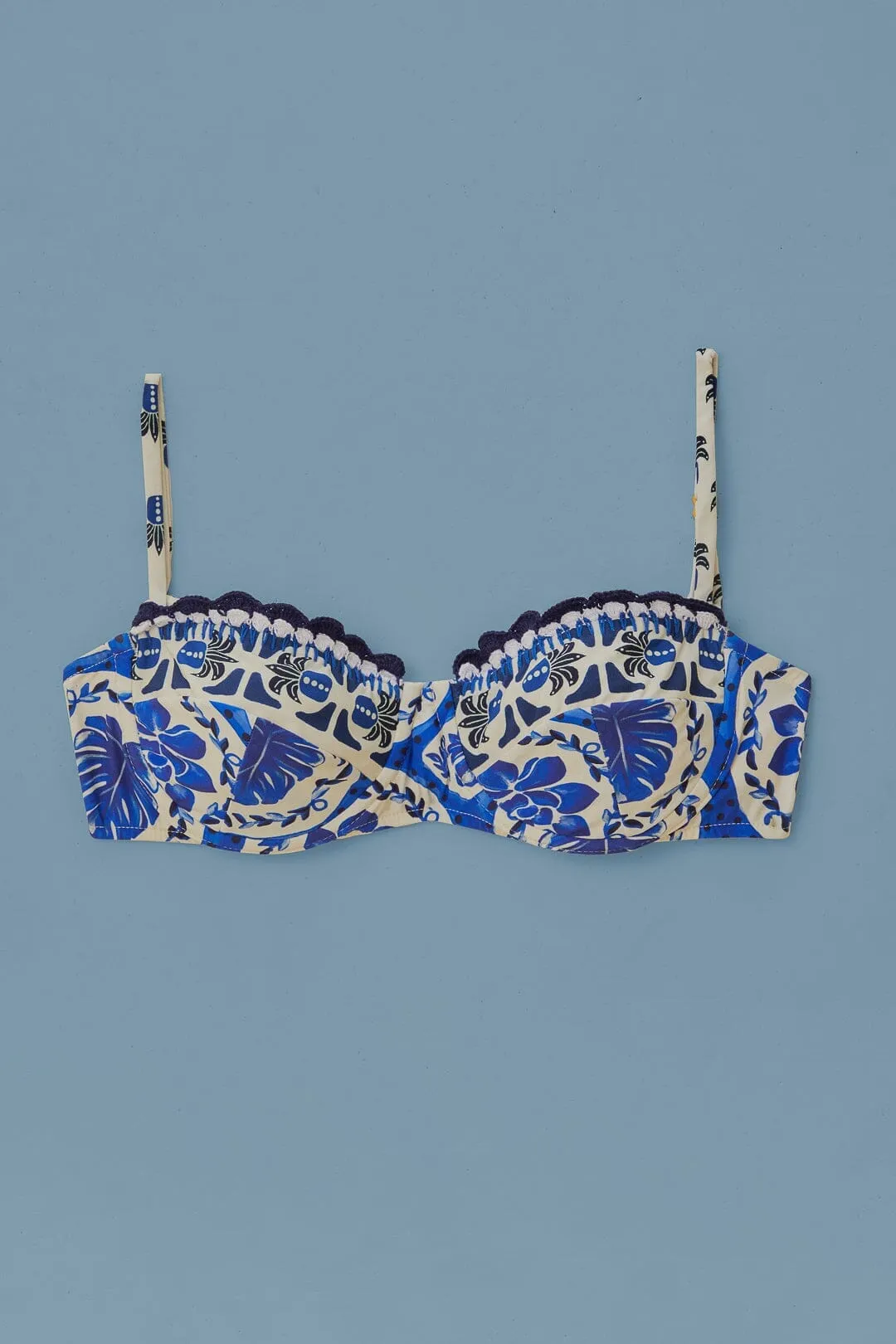 Blue Tile Dream Bikini Top City Casual Beach Ease