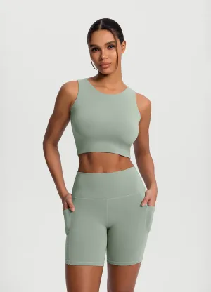 Technology - advanced High Neck Cropped Tank Top