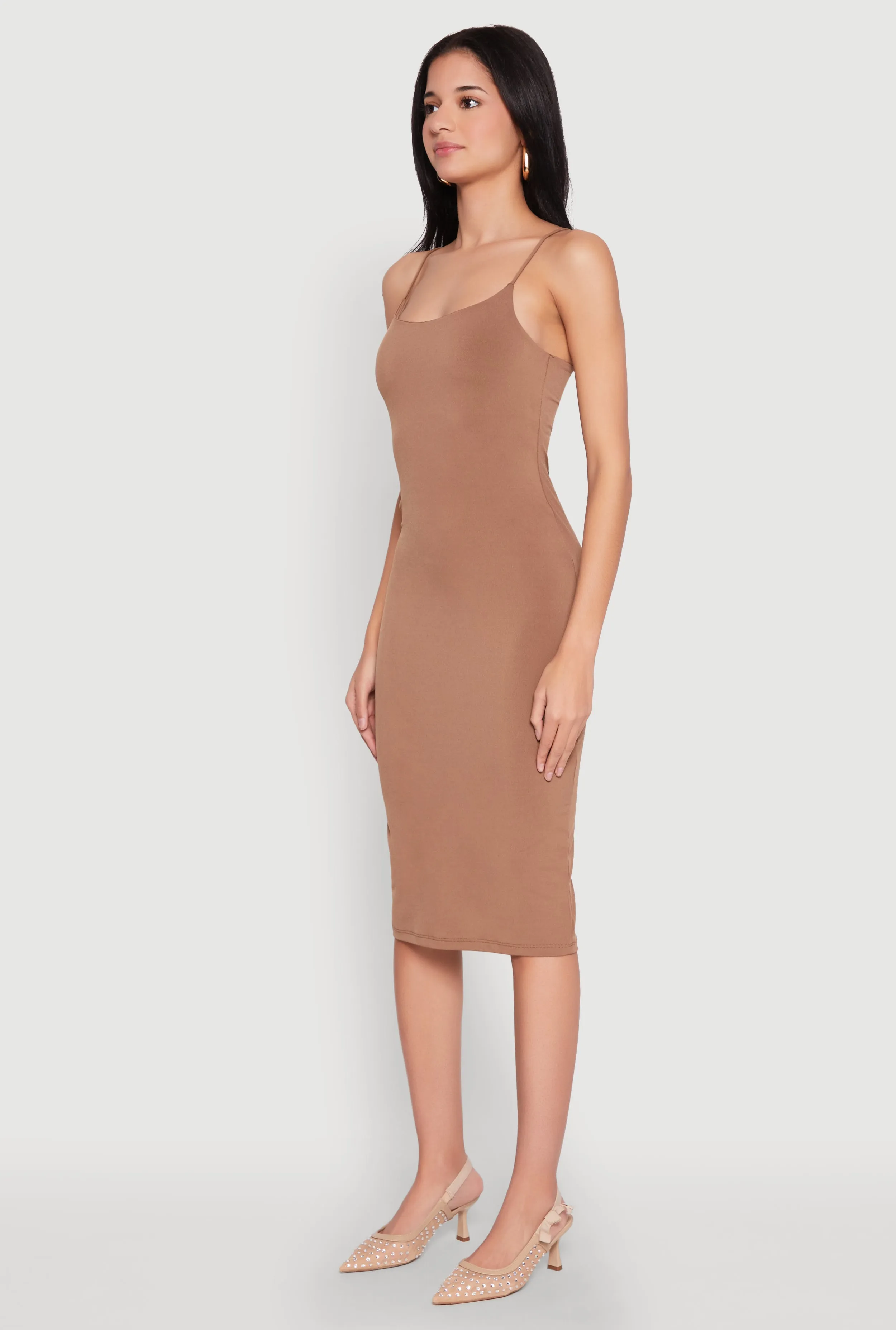 Tie Back Bodycon Midi Dress Trail Walk