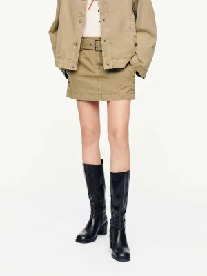 Cotton Straight Mini Skirt Outdoor Outfit