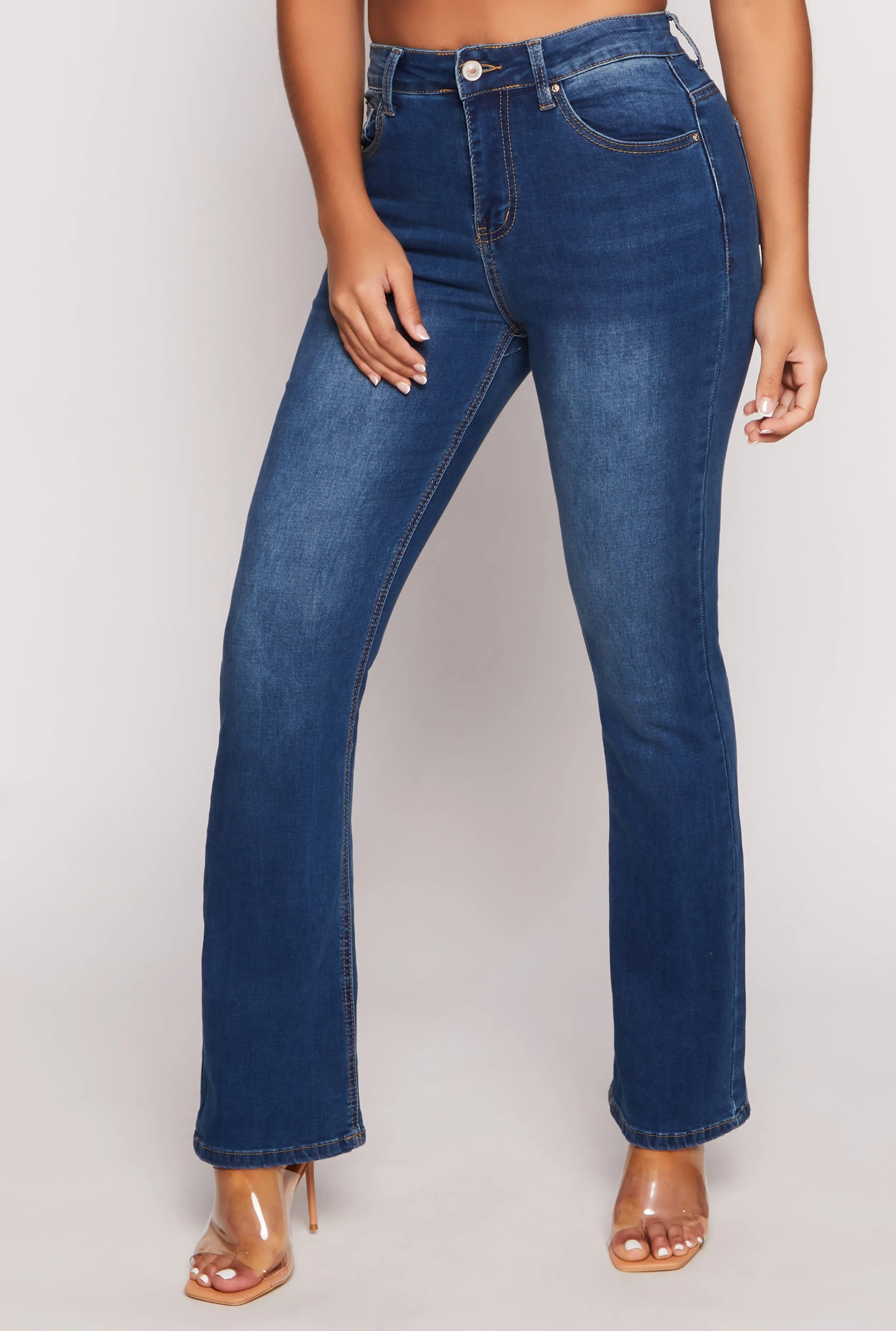 WAX Acid Wash High Waisted Boot Cut Jeans Neutral Lightweight Festival Outfit Everyday