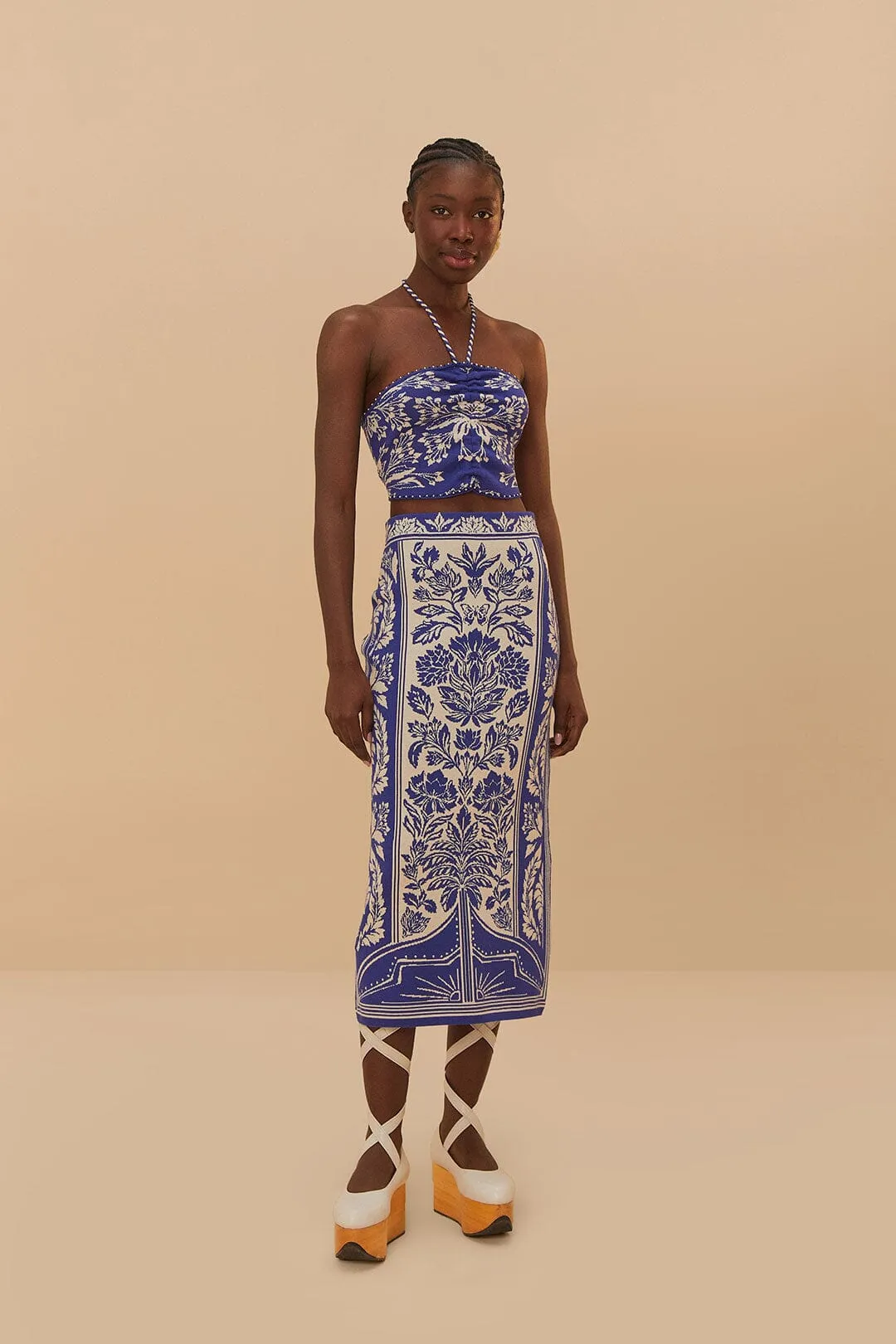 Off-White Delicate Tapestry Knit Skirt Runway Ready Elevated Casual
