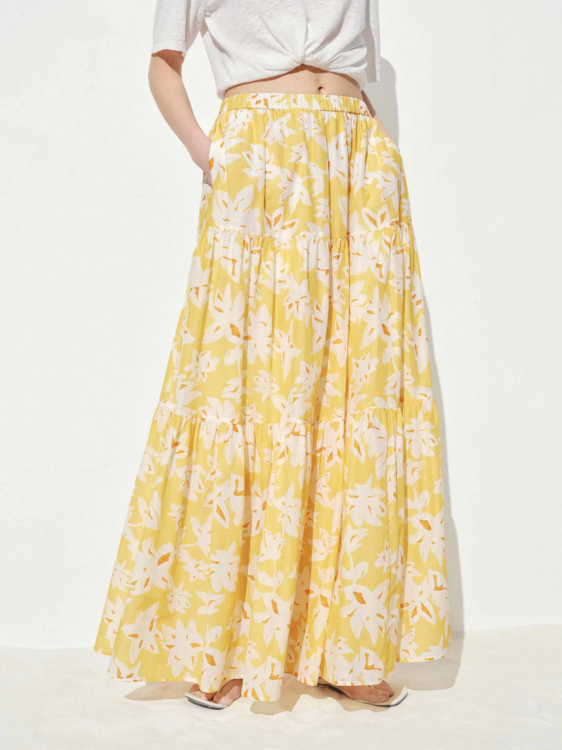 Timeless Trend Trendy Style Flower Printed Maxi Skirt