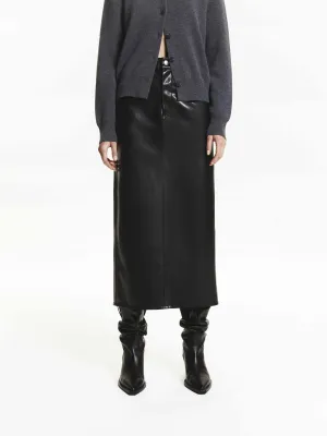 Sleek Motion Sleek Flow Straight Midi Leather Skirt