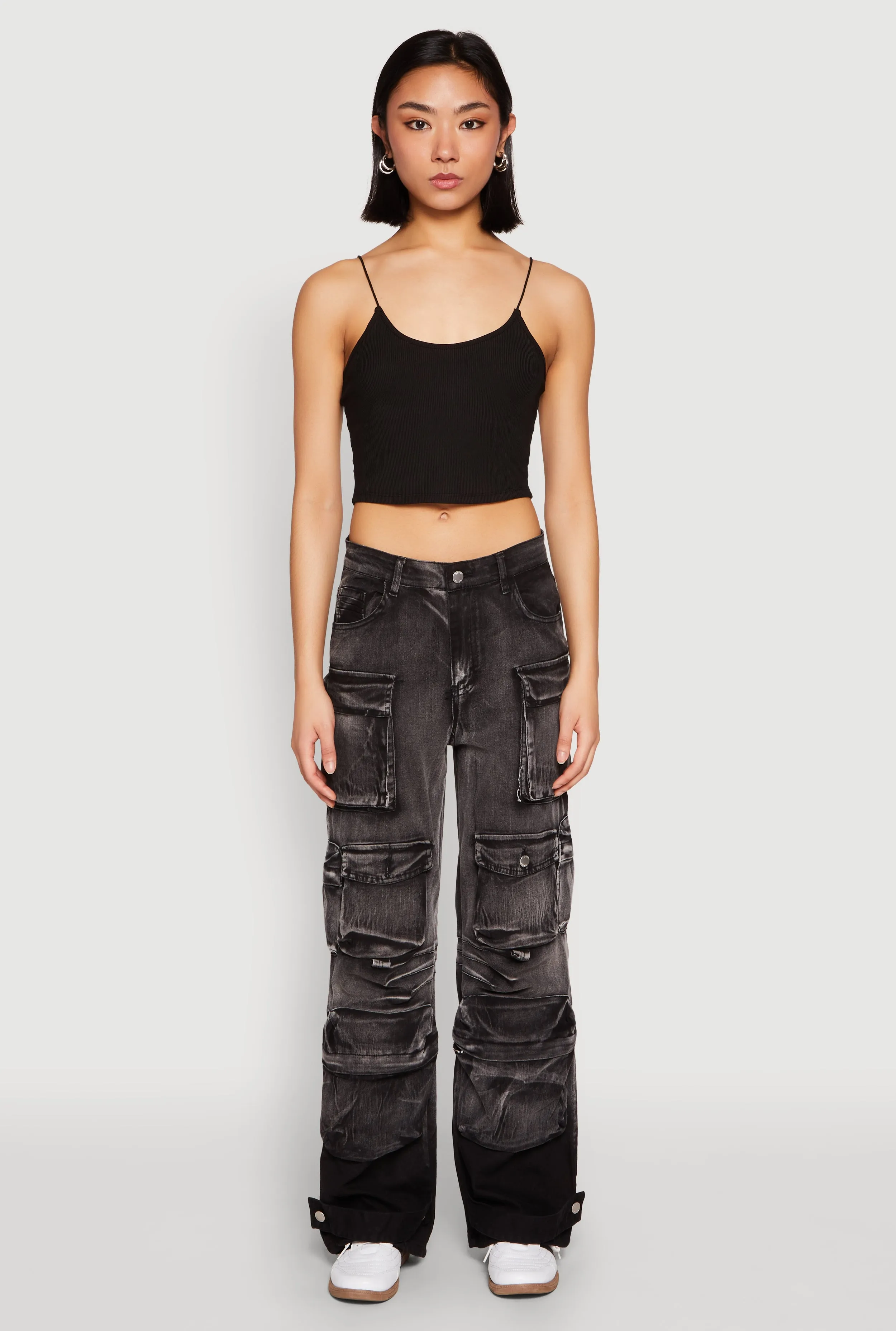 Daisy Mineral Wash Multi Pocket Cargo Jeans Brunch Outfit Vintage Lover Formal Classic Casual