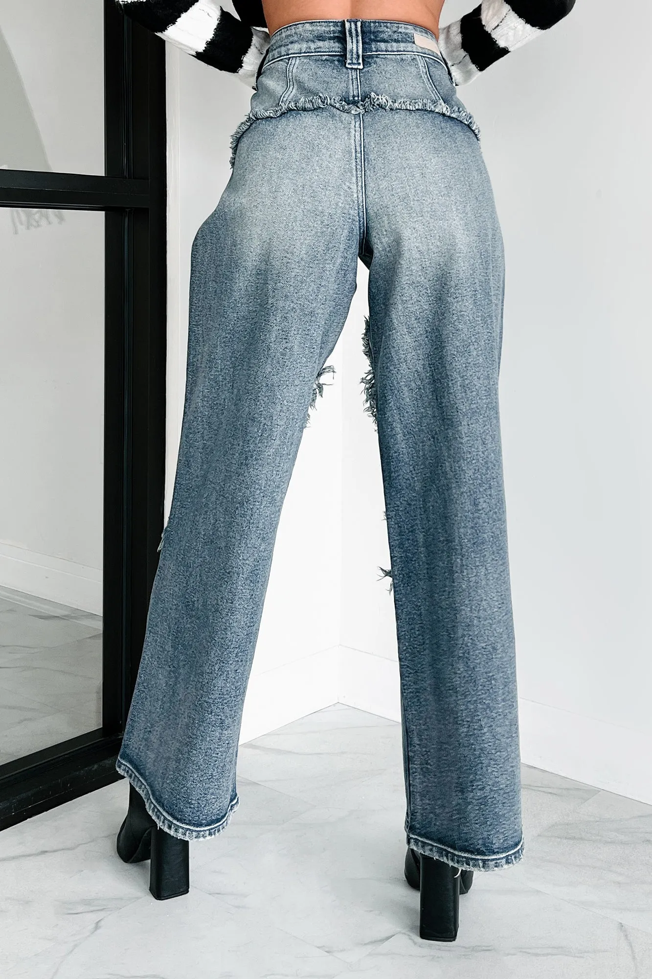 Vernon High Rise Frayed Edge Cello Skater Jeans (Tint) Lightweight Morning Stroll Durable Quick Dry Weave Technology