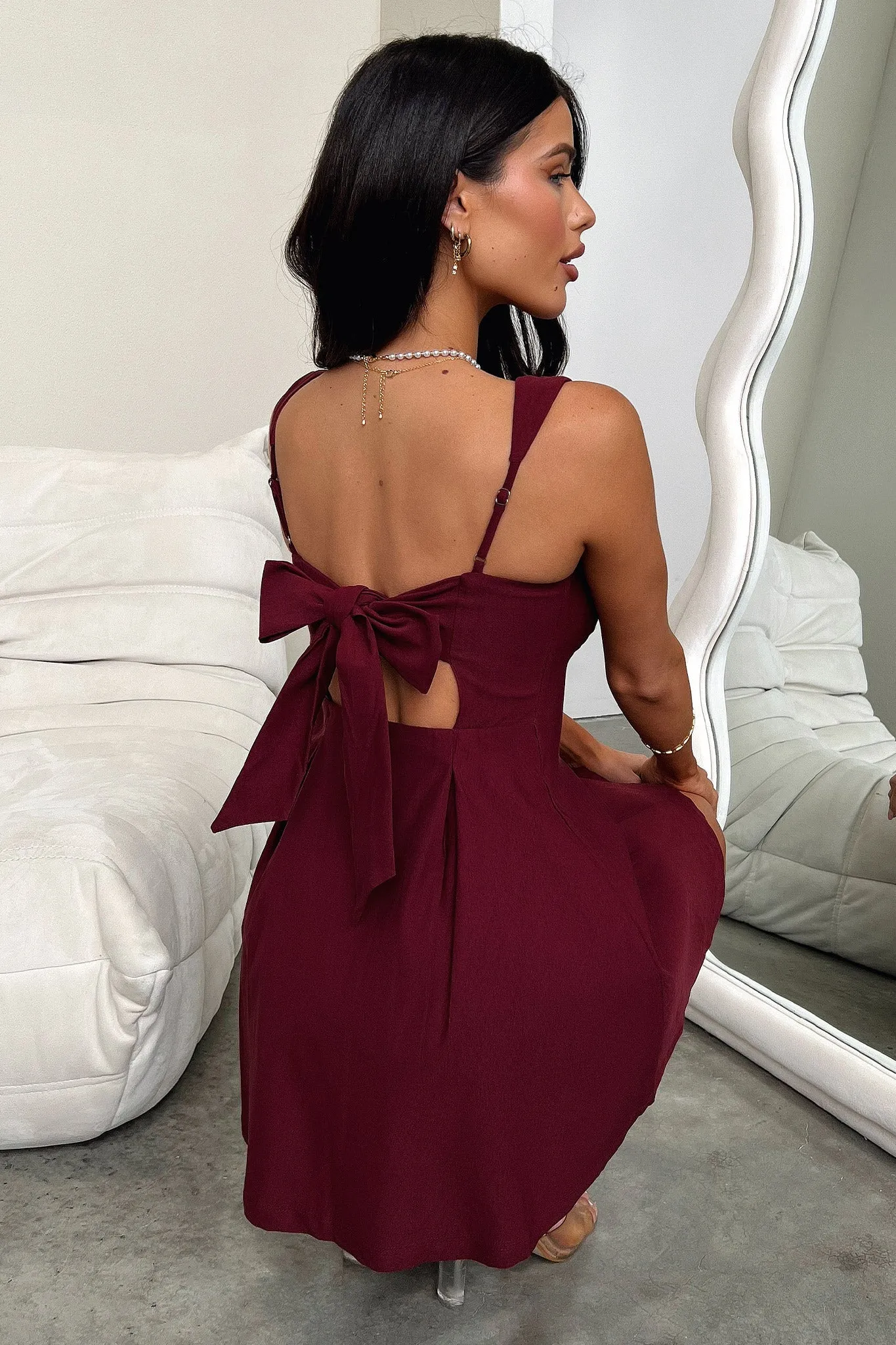 Bransley Dress - Burgundy Sunset Glam Bold Fashion
