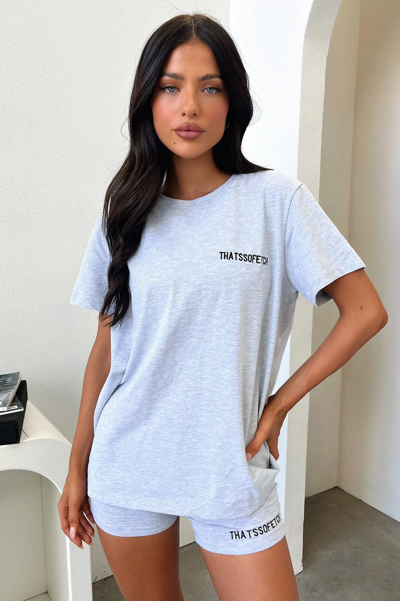 Jaska Tee - Grey Feminine Appeal Self Fabric Tape
