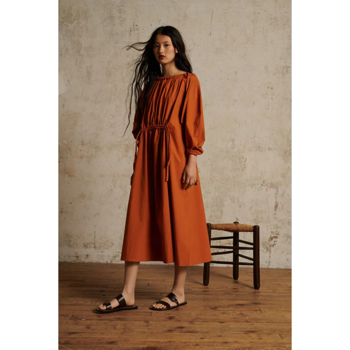 Pure Cotton Orange Uyuni Dress
