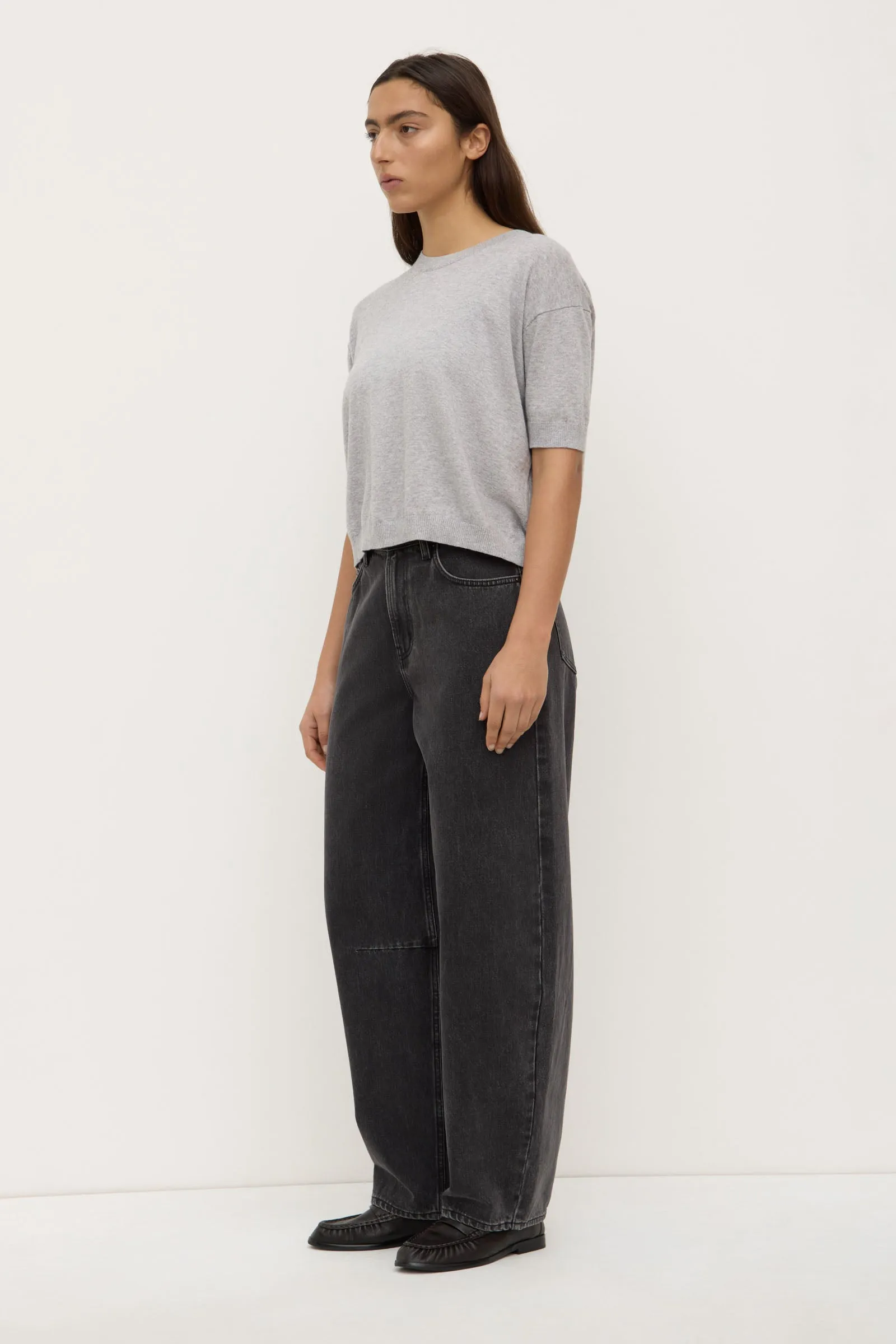 NoSlip Hem Velvet Soul Vanya Cotton Cashmere Knit Tee