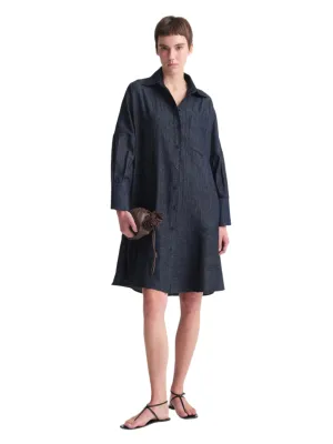 Sport Ease EcoFriendlyDyeProcess Ariana Linen Denim Mini Dress