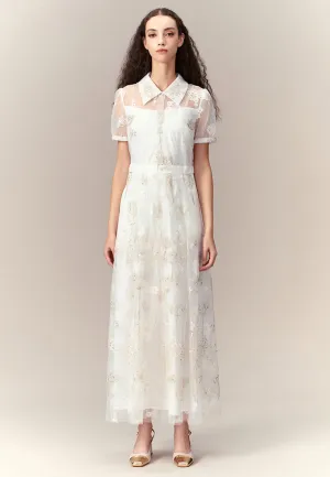 Fairytale Dandelion Mesh Dress british retro Open Heart
