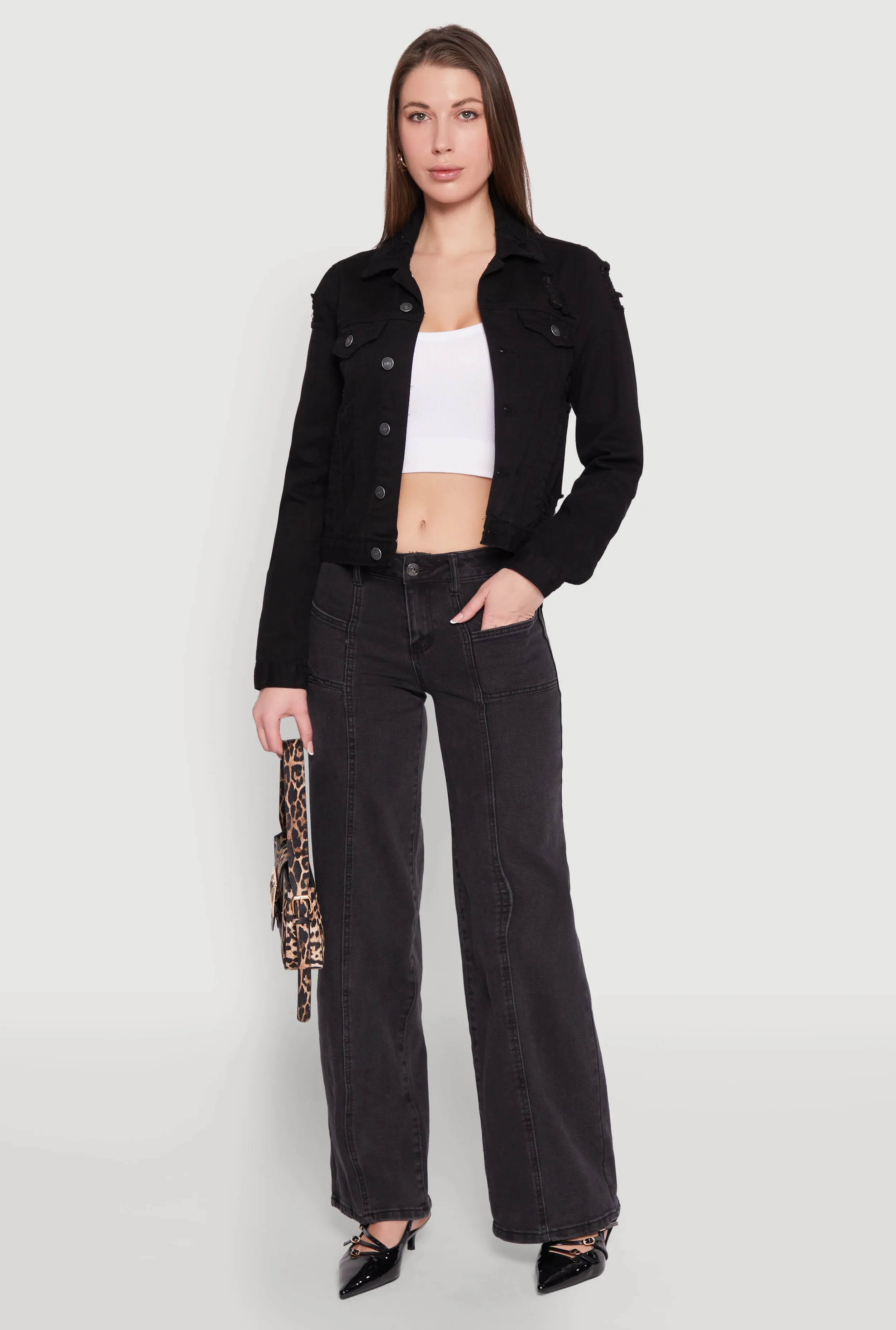 Balanced Fit Quality Staple Madden Girl Decorative Stitch Pintuck Wide Leg Jeans