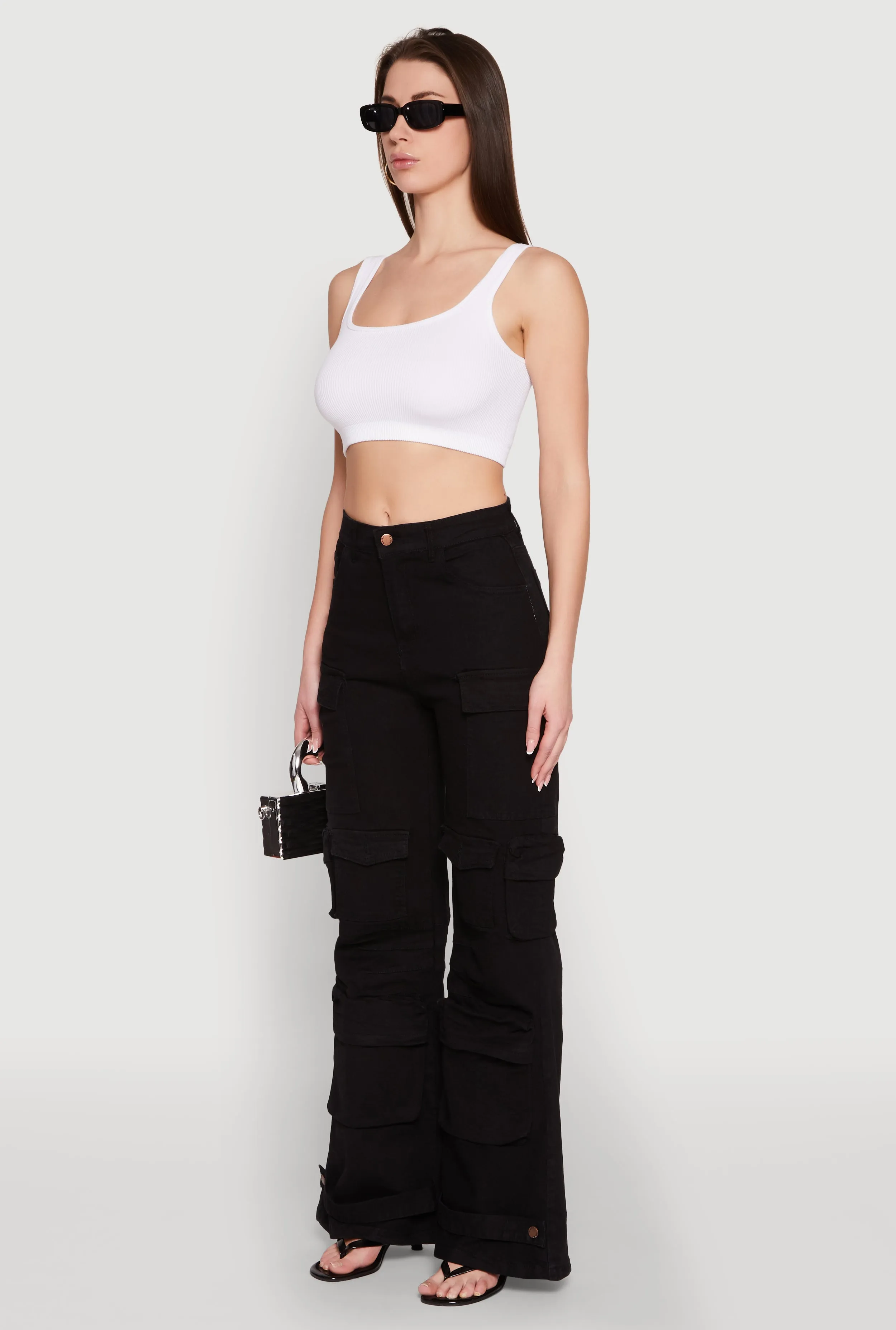 Family Style Parent Style Smart Casual Relaxed Style Neutral Daisy Cargo Pocket Flare Jeans