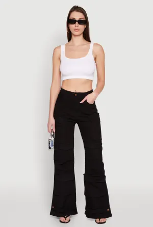 Unisex Wear Artist Vibe Brunch Outfit Traveler Gear Daisy Cargo Pocket Flare Jeans