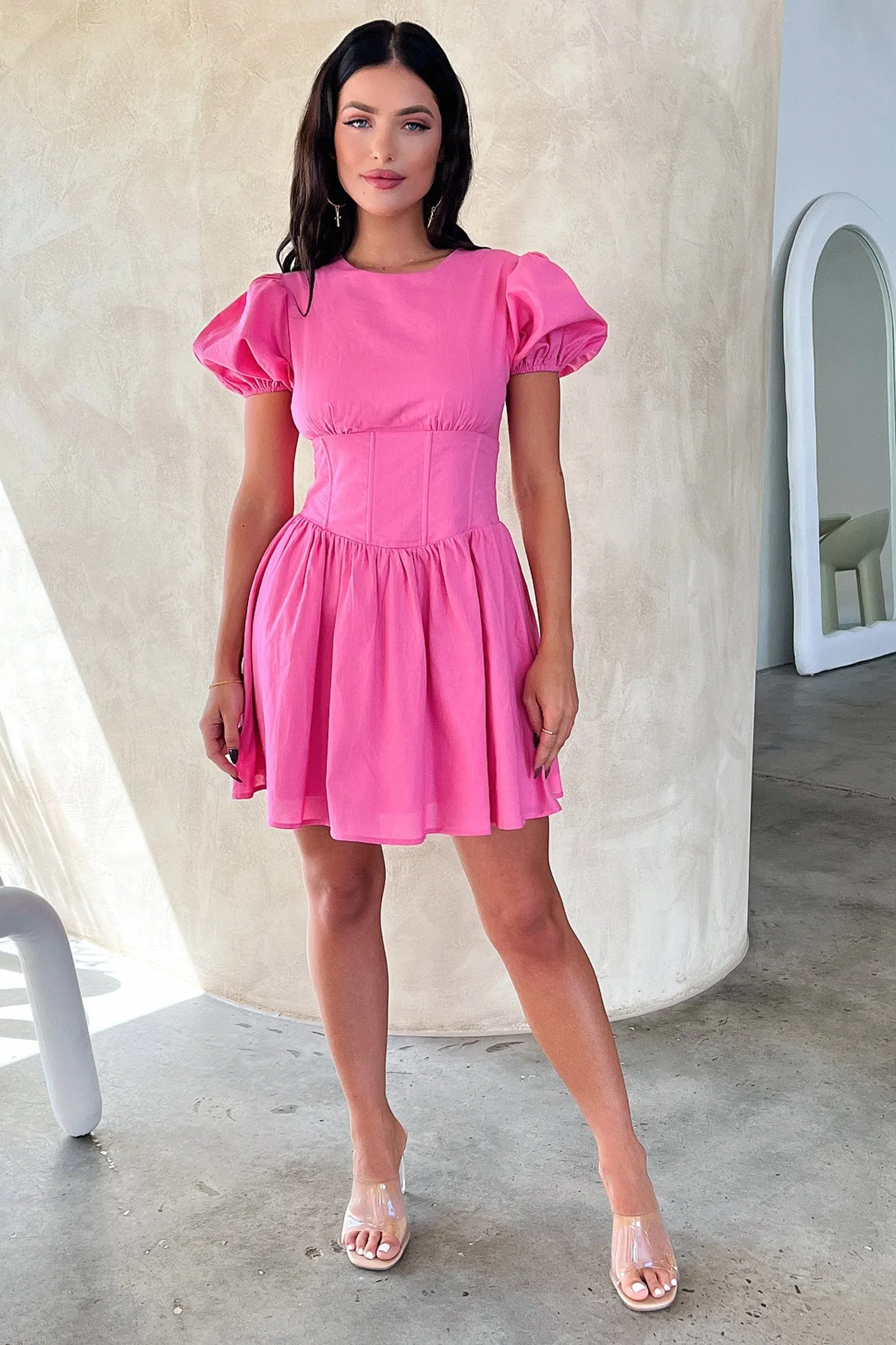 Jordyn Dress - Hot Pink Edge Warm