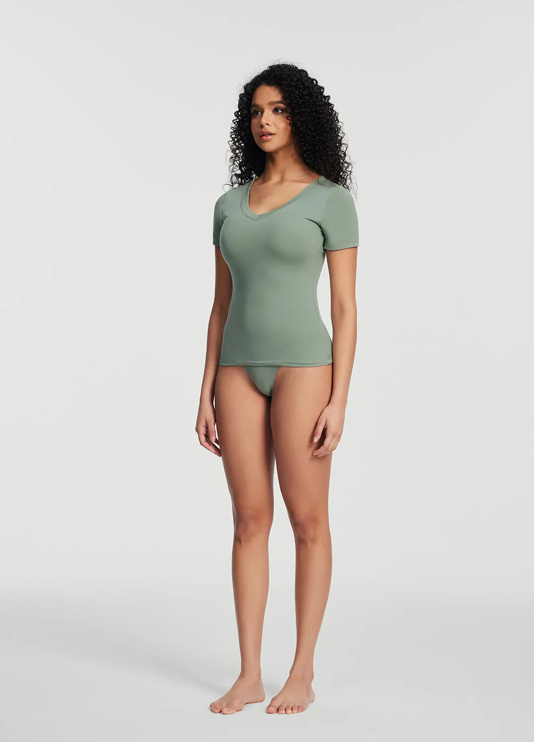 Soft Material V-Neck T-shirt