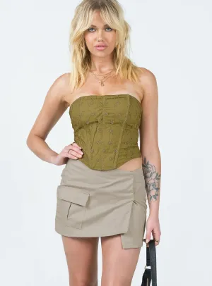 Simple Flow Gathered waist Motel Rhory Skirt Oat