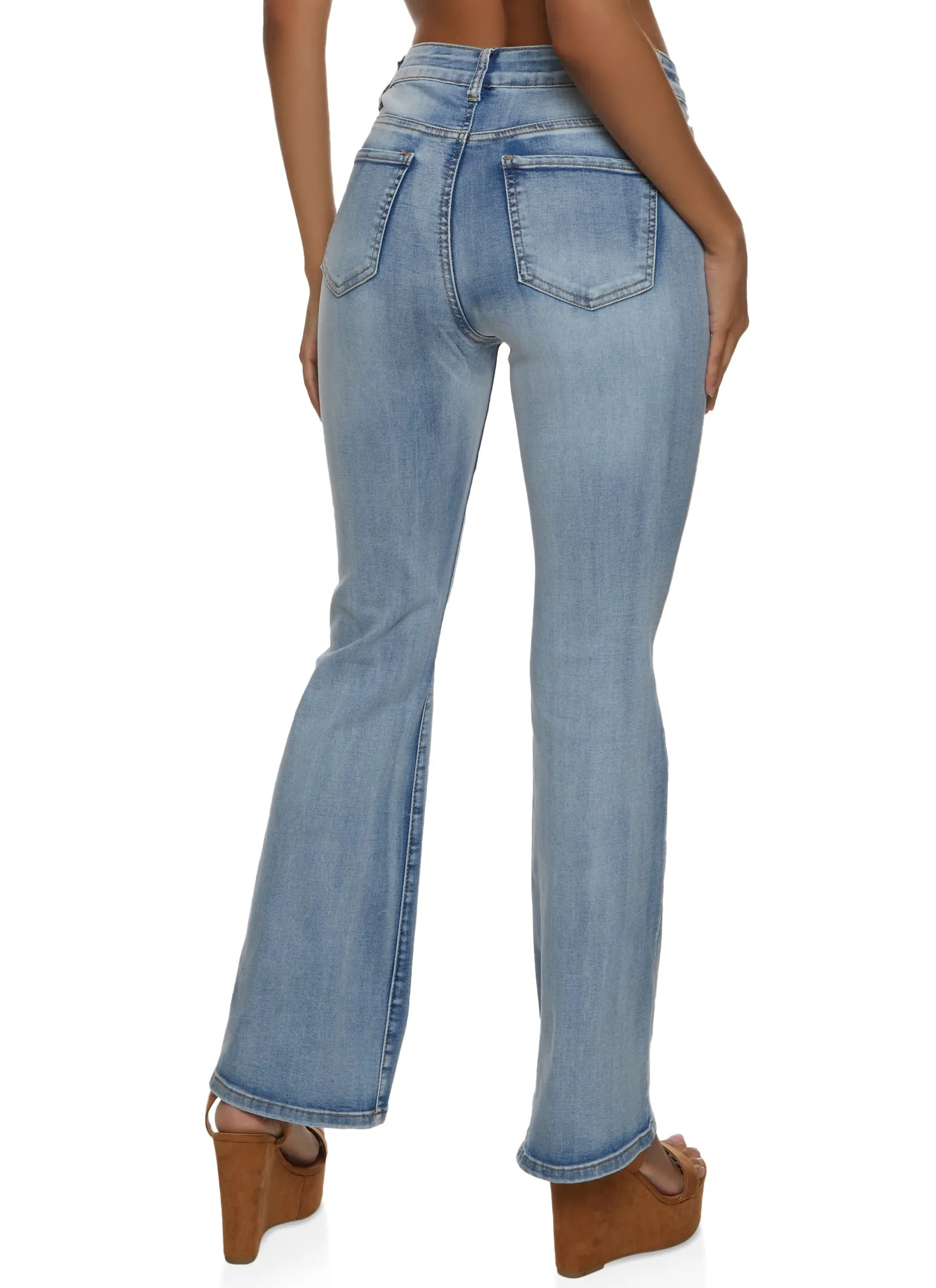WAX Acid Wash Boot Cut Jeans Daily Outfit Workwear Ready