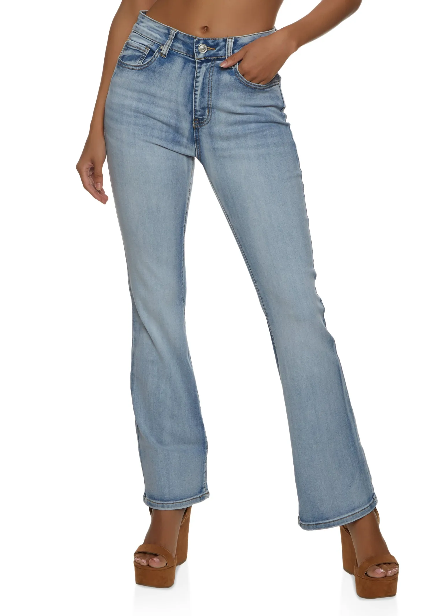 WAX Acid Wash Boot Cut Jeans Casual Friday Parent Style Travel Outfit