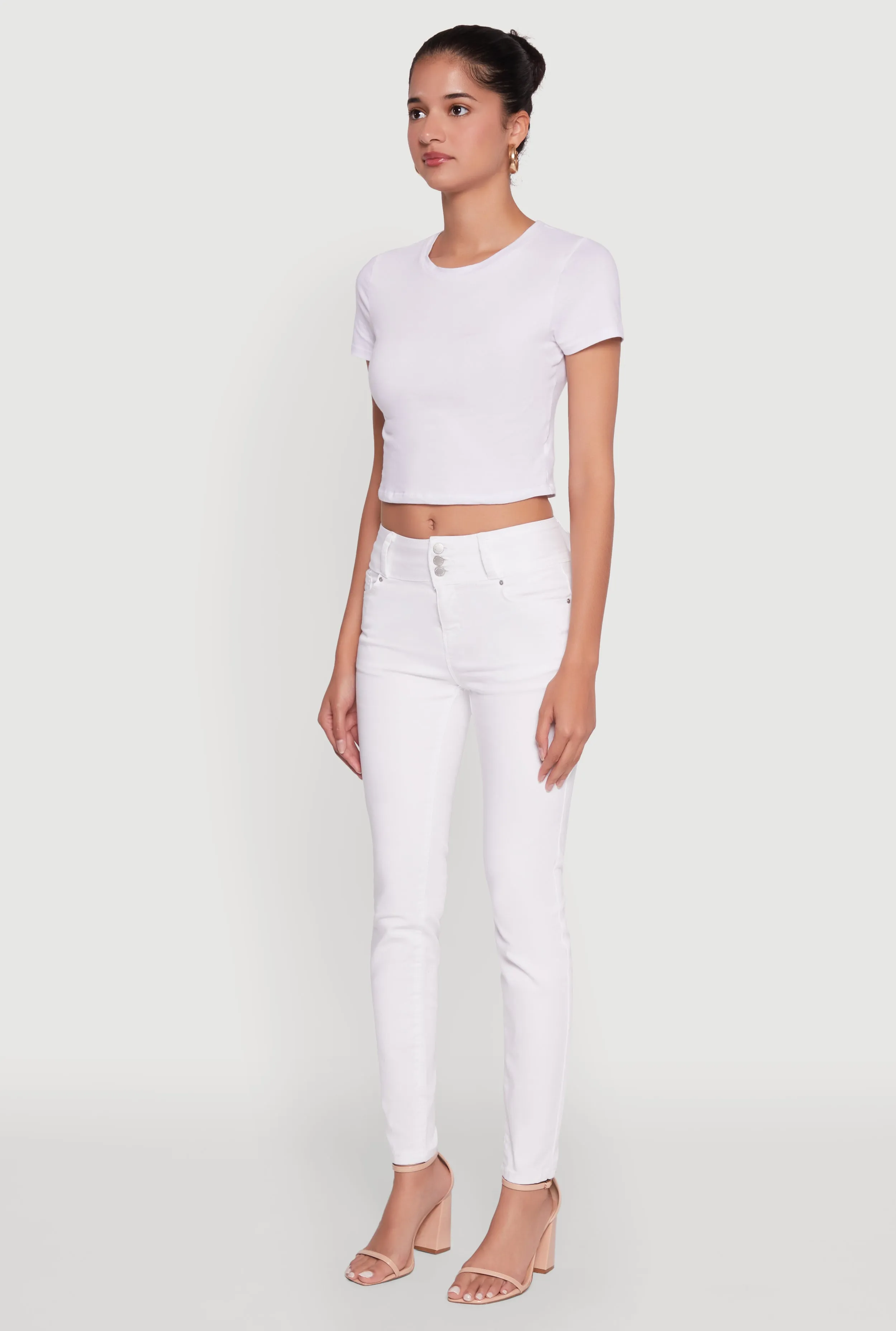 WAX High Waisted Push Up Skinny Jeans Base Wear No Bulk Seam Design