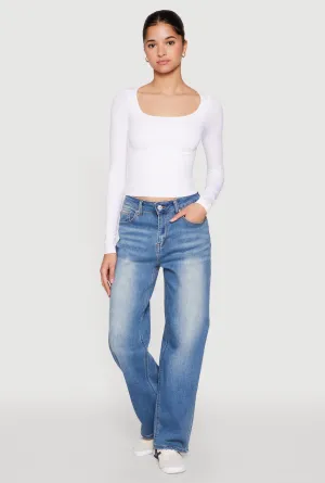 All Occasion clean look WAX Vintage Wash Straight Leg Jeans