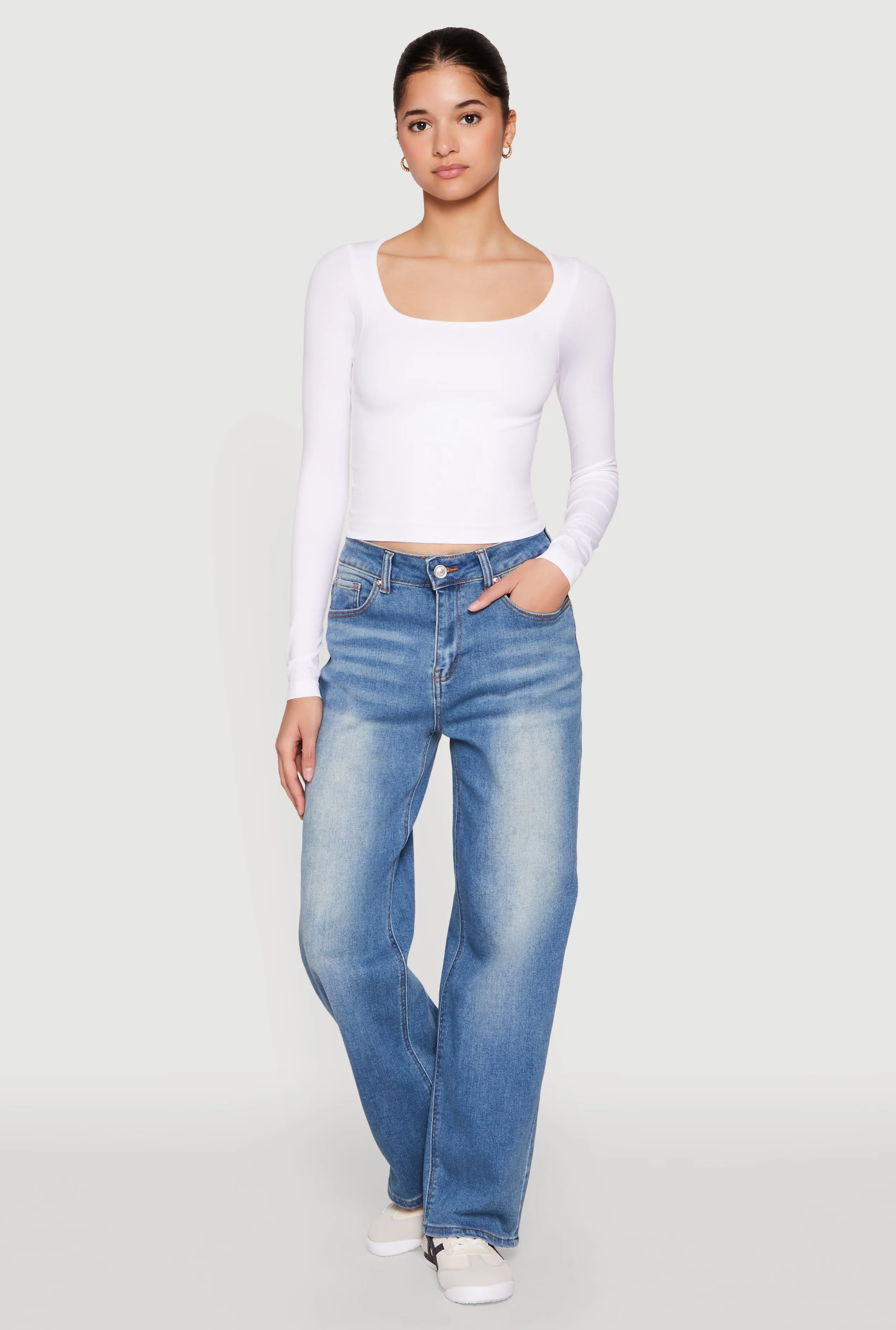 All Occasion clean look WAX Vintage Wash Straight Leg Jeans