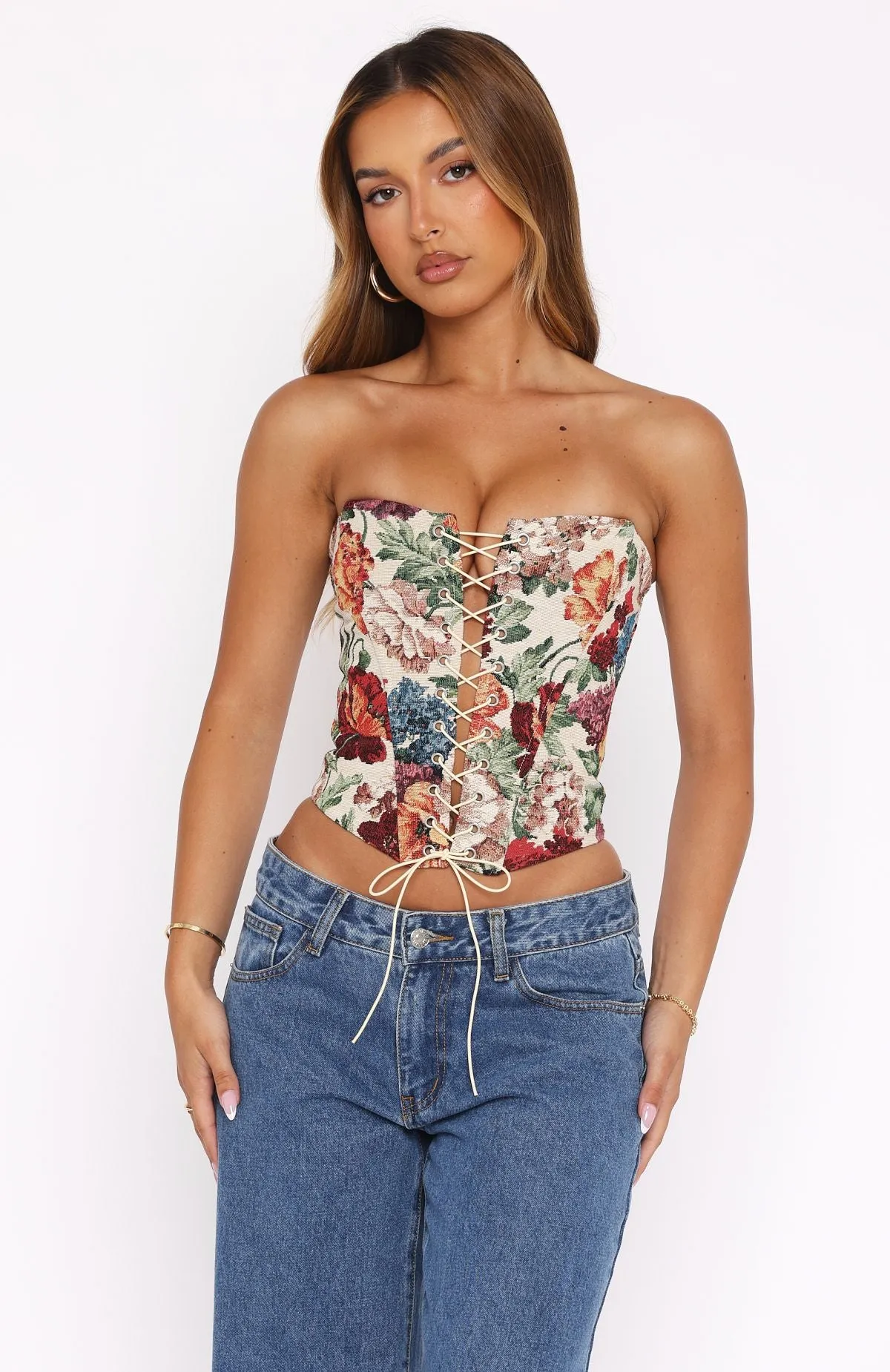 Bound Seam Finish AbrasionResistantEdging Dear Diary Bustier Floral