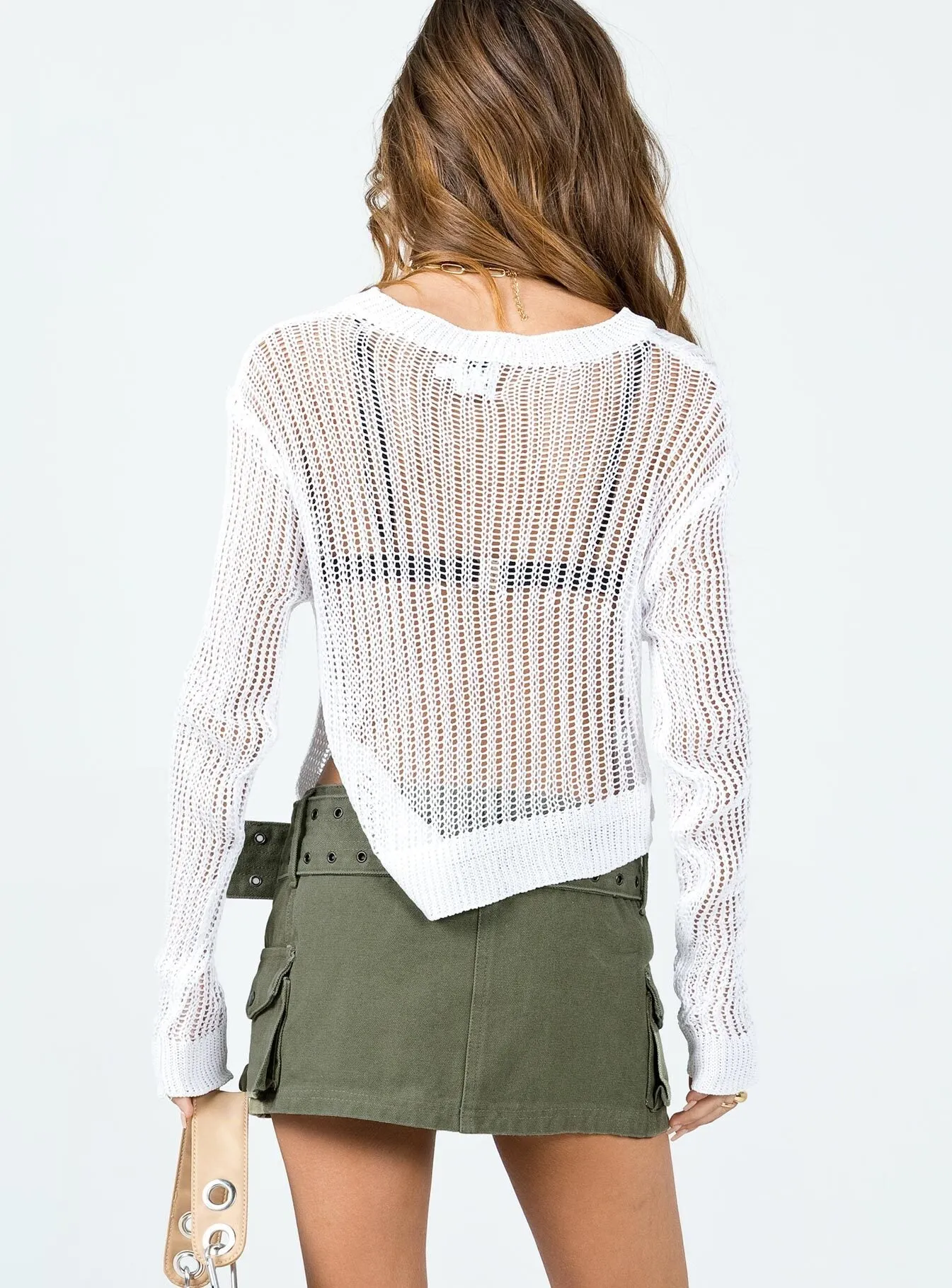 Refined Texture Iconic Cargo Mini Skirt Khaki