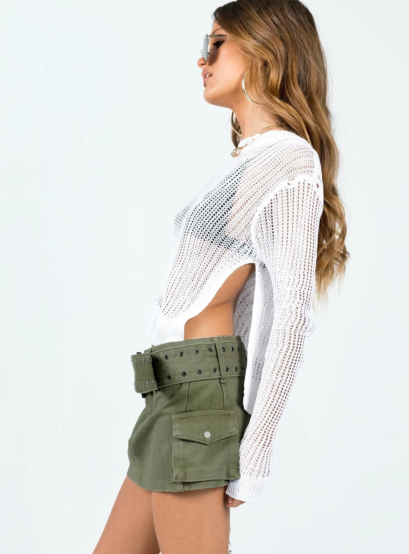 Iconic Cargo Mini Skirt Khaki Artistic Influence Wardrobe Classic